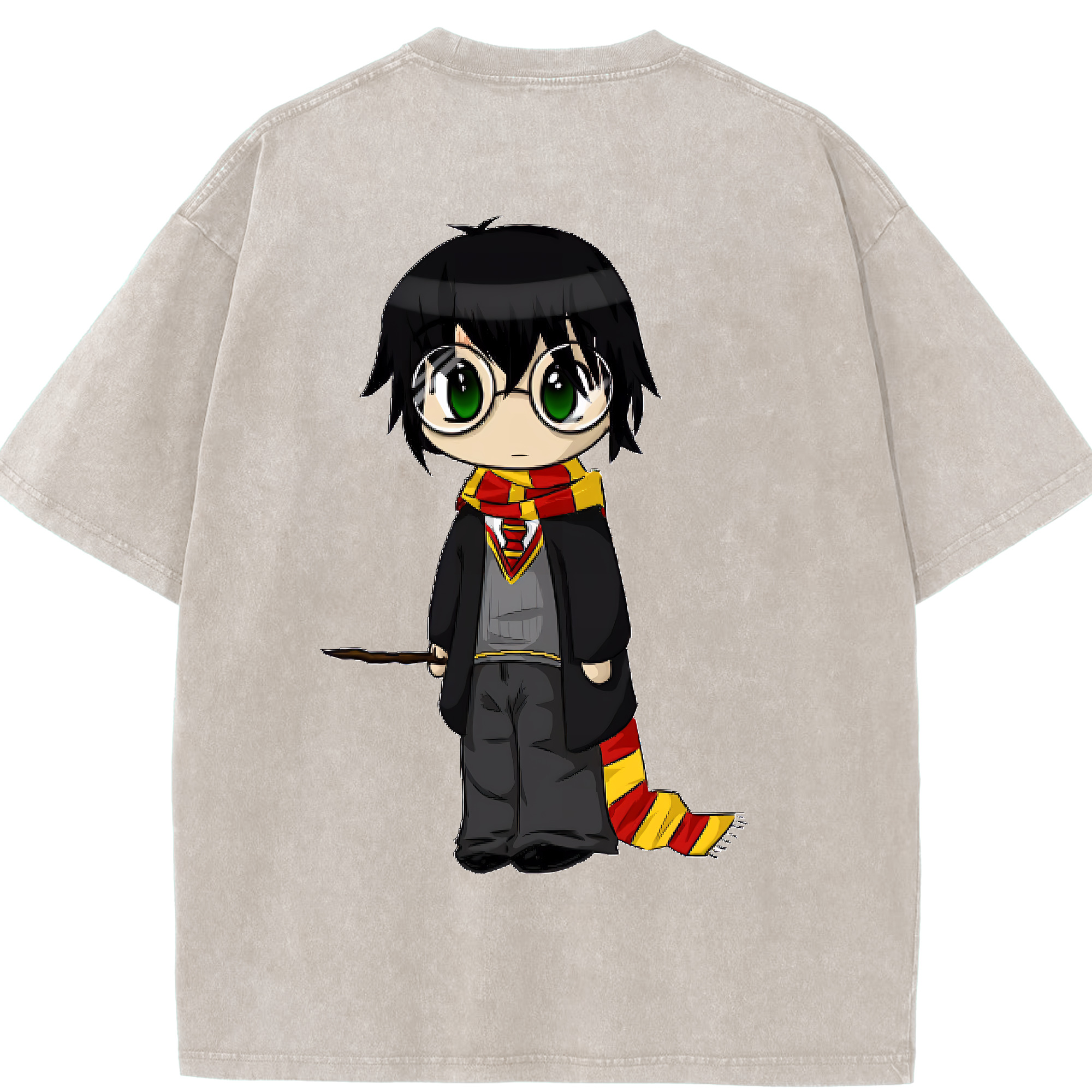 （画像用） Harry Potter ハリー・ポッターシリーズ 綿100% ヴィンテージ風 半袖Tシャツ（背面プリント）