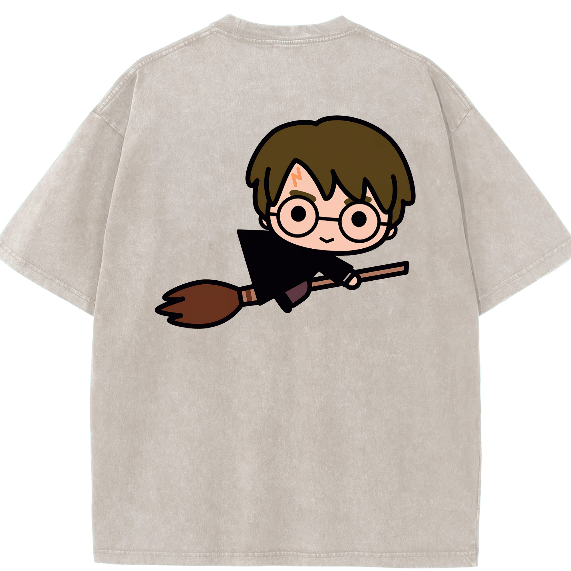 （画像用） Harry Potter ハリー・ポッターシリーズ 綿100% ヴィンテージ風 半袖Tシャツ（背面プリント）