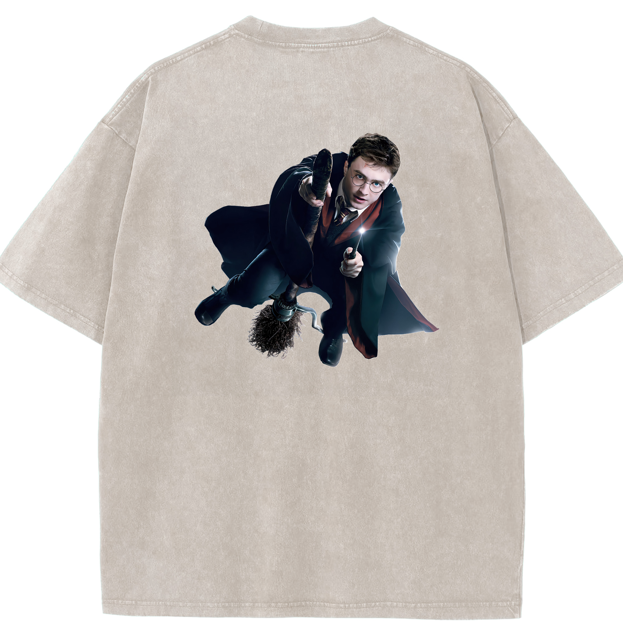 （画像用） Harry Potter ハリー・ポッターシリーズ 綿100% ヴィンテージ風 半袖Tシャツ（背面プリント）