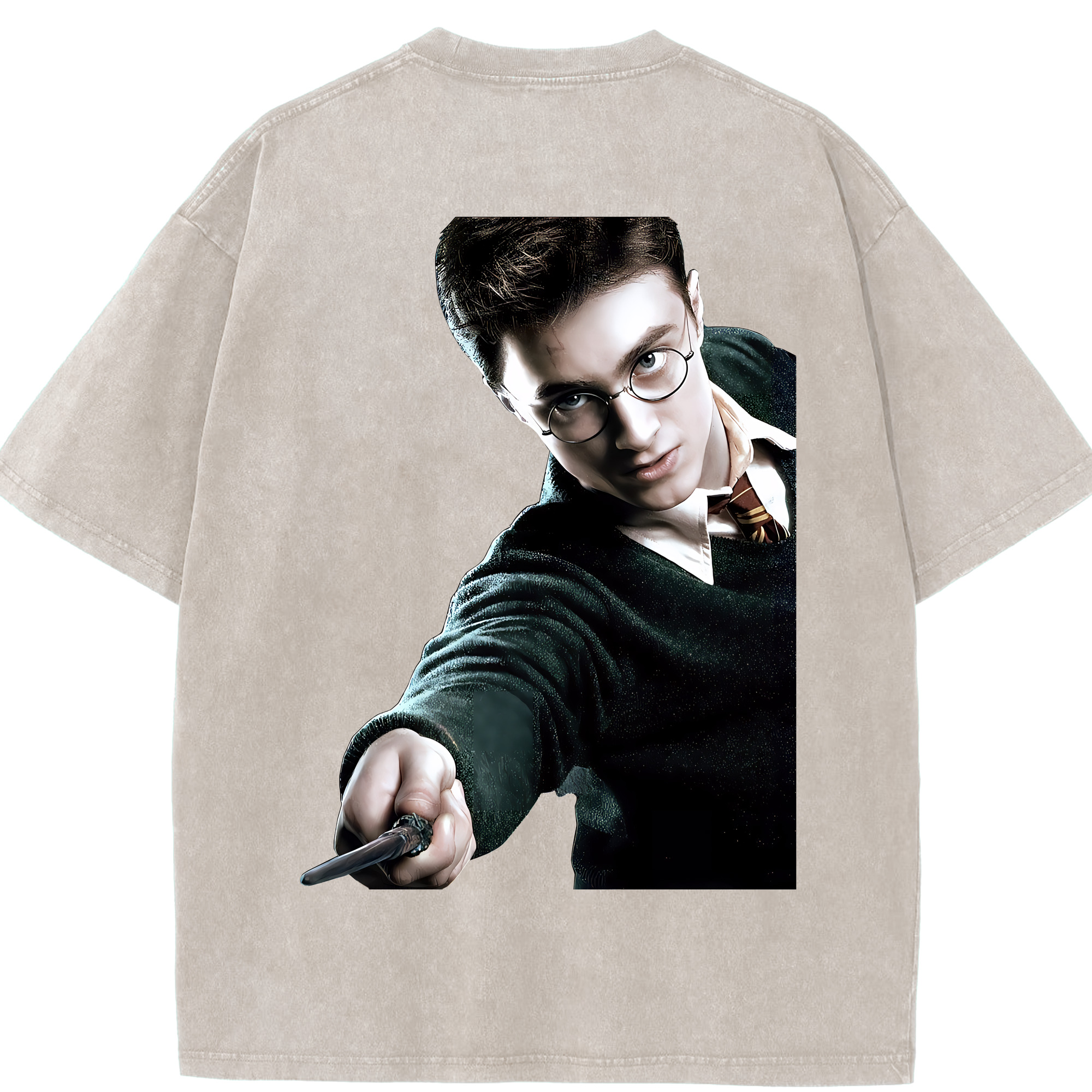 （画像用） Harry Potter ハリー・ポッターシリーズ 綿100% ヴィンテージ風 半袖Tシャツ（背面プリント）