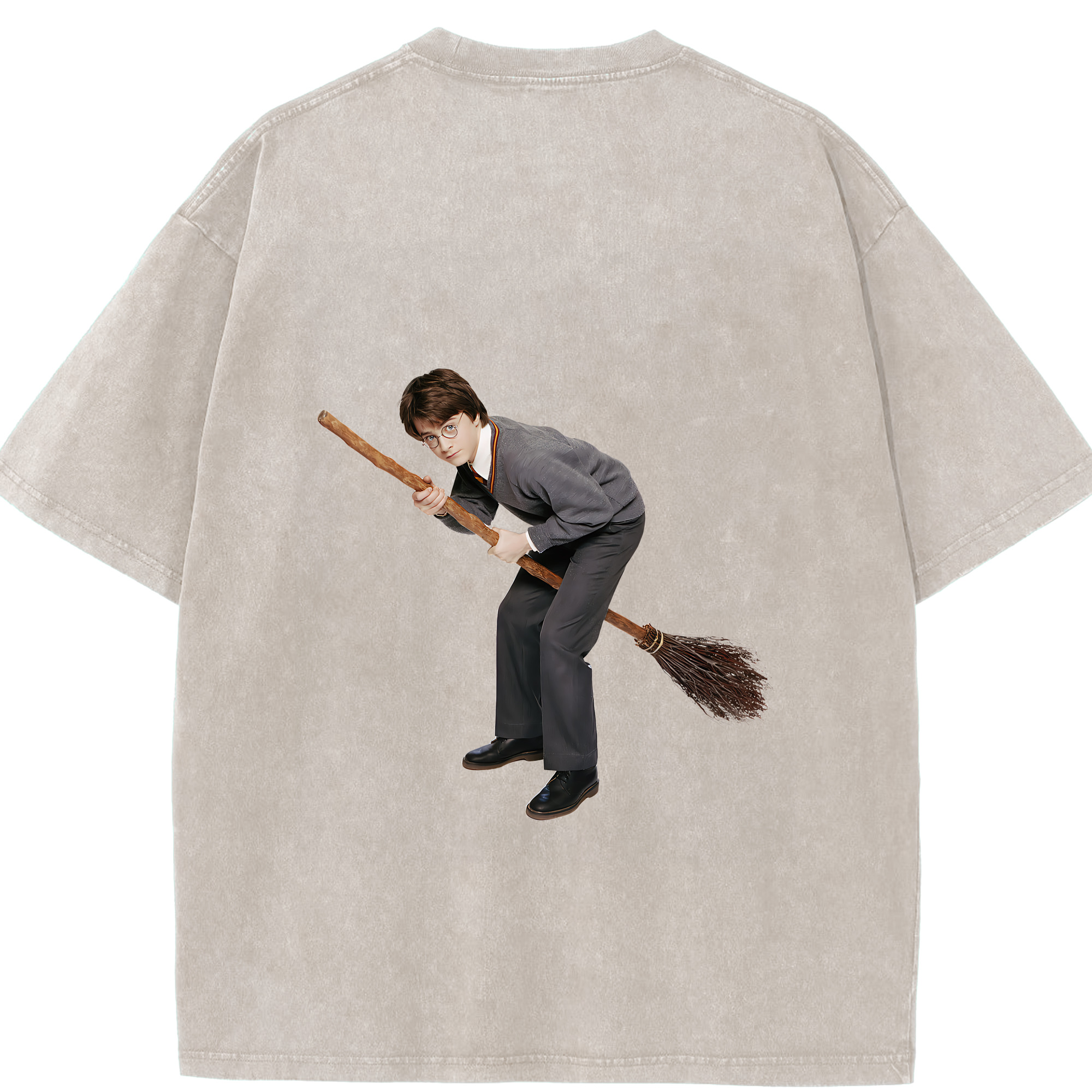 （画像用） Harry Potter ハリー・ポッターシリーズ 綿100% ヴィンテージ風 半袖Tシャツ（背面プリント）
