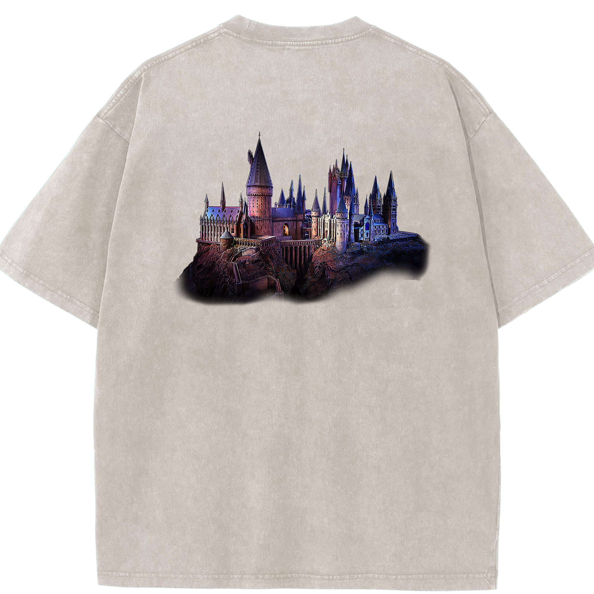 （画像用） Harry Potter ハリー・ポッターシリーズ 綿100% ヴィンテージ風 半袖Tシャツ（背面プリント）