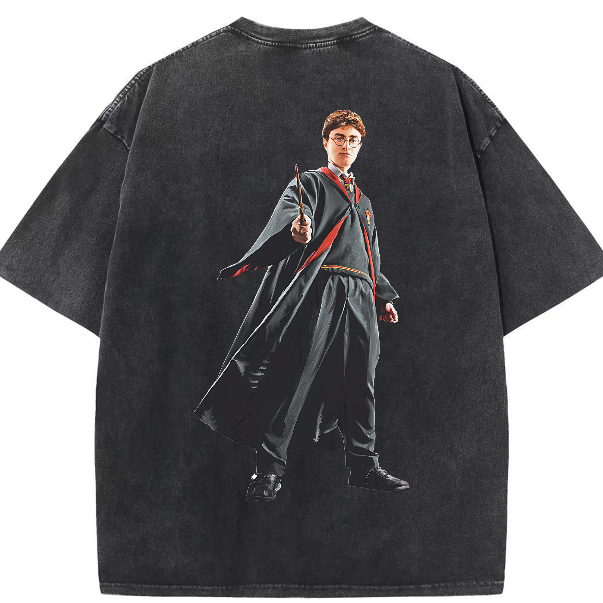 （画像用） Harry Potter ハリー・ポッターシリーズ 綿100% ヴィンテージ風 半袖Tシャツ（背面プリント）