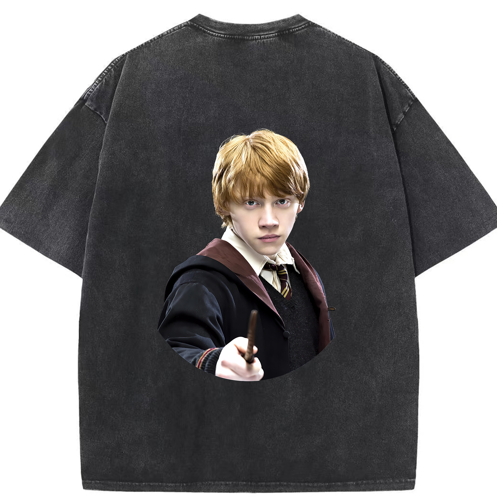 （画像用） Harry Potter ハリー・ポッターシリーズ 綿100% ヴィンテージ風 半袖Tシャツ（背面プリント）