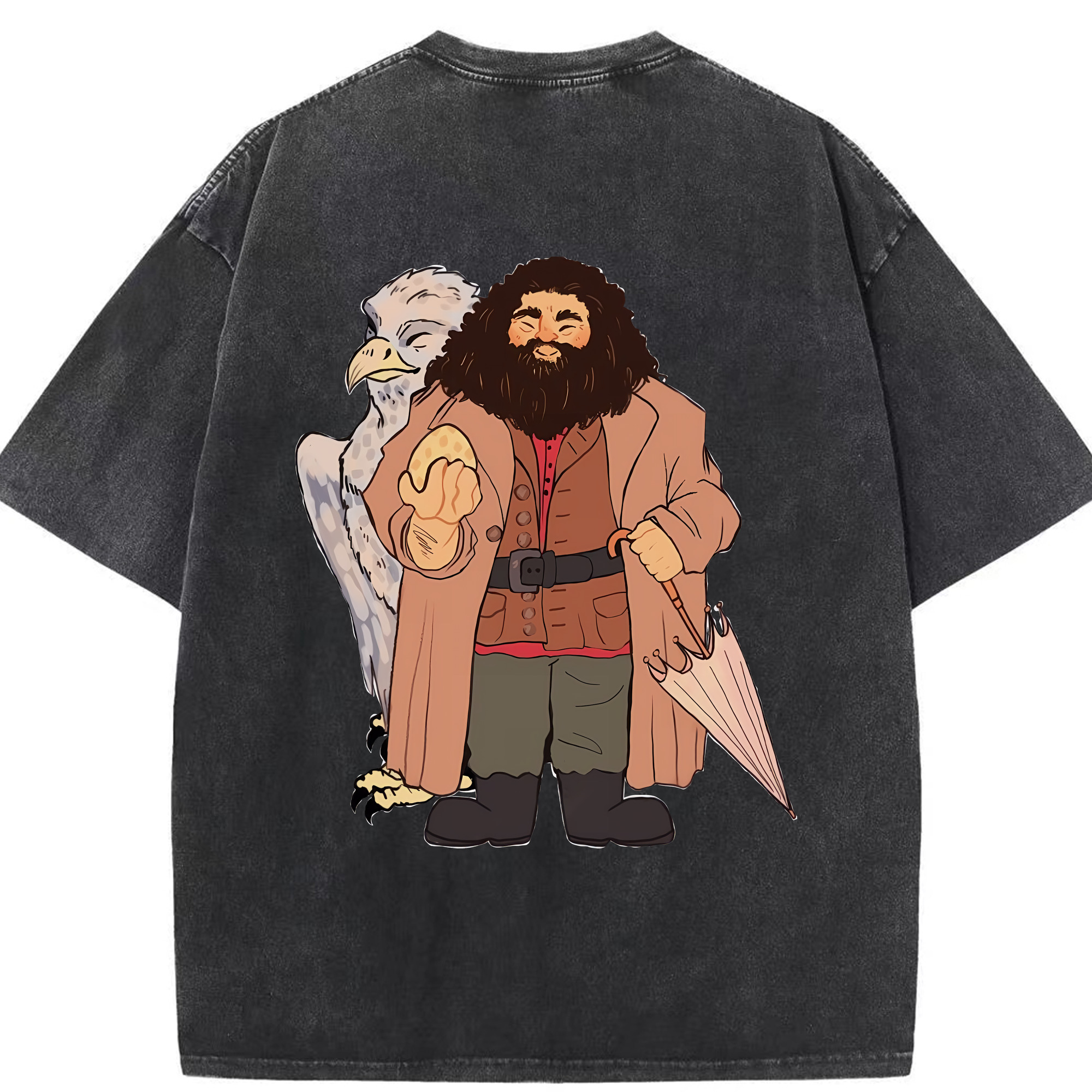 （画像用） Harry Potter ハリー・ポッターシリーズ 綿100% ヴィンテージ風 半袖Tシャツ（背面プリント）