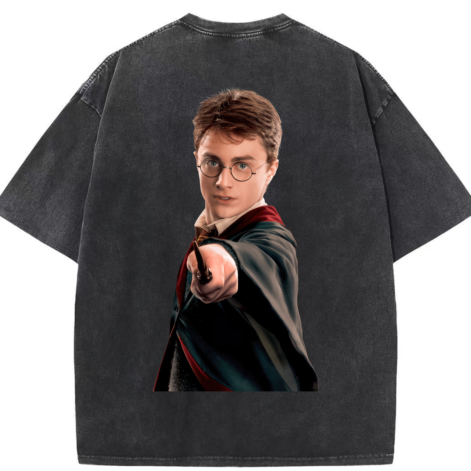 （画像用） Harry Potter ハリー・ポッターシリーズ 綿100% ヴィンテージ風 半袖Tシャツ（背面プリント）