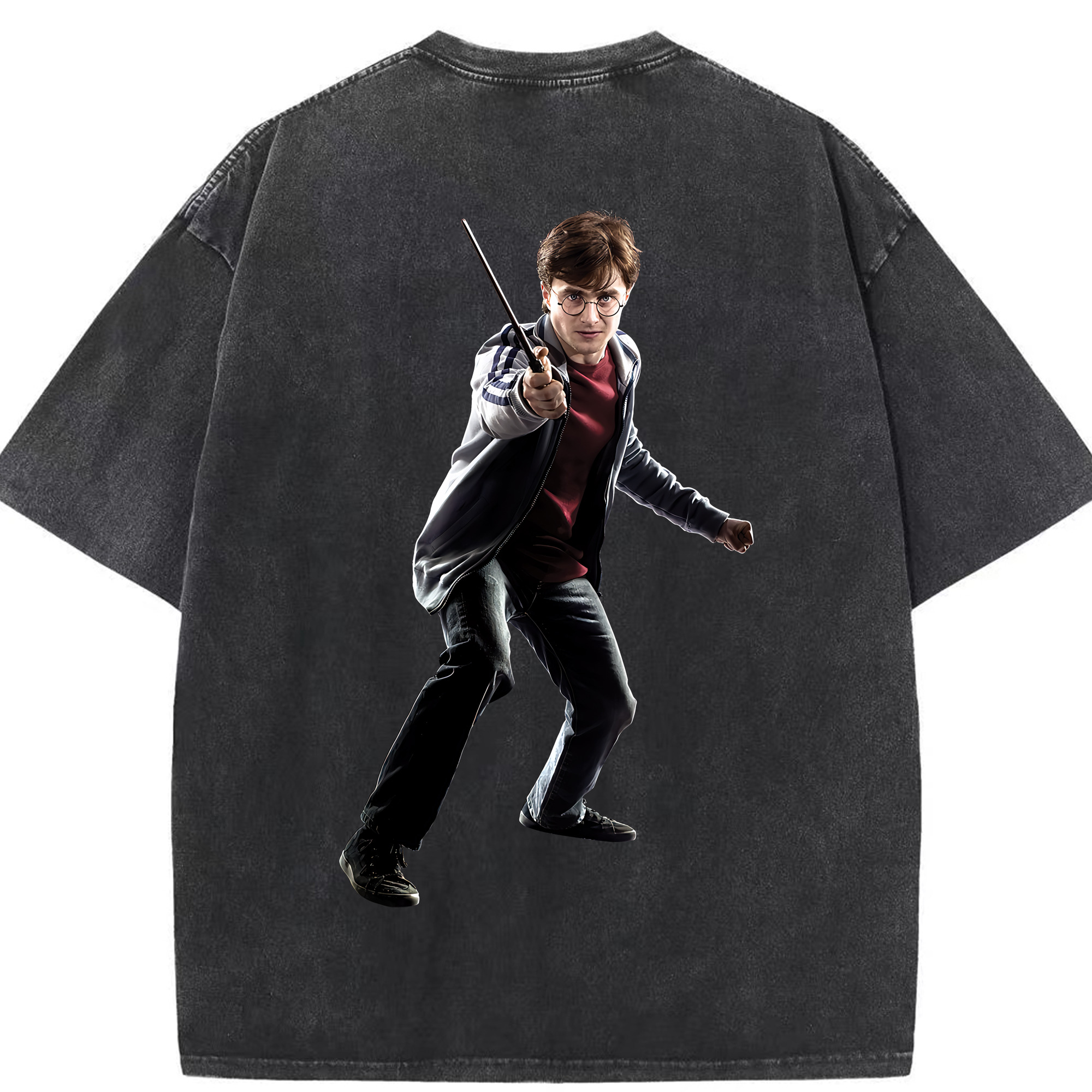 （画像用） Harry Potter ハリー・ポッターシリーズ 綿100% ヴィンテージ風 半袖Tシャツ（背面プリント）