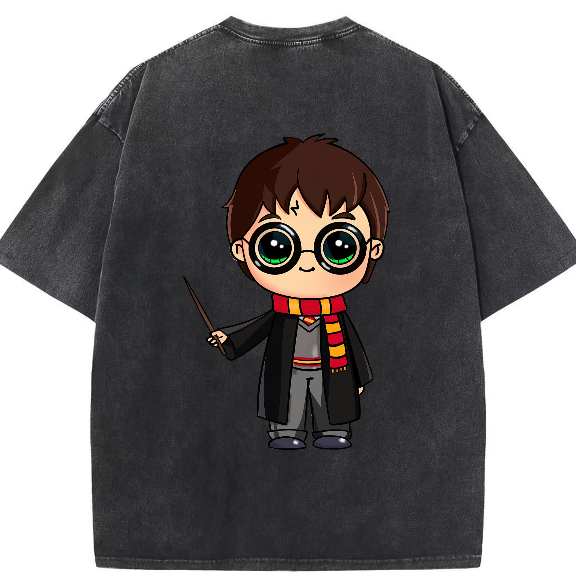 （画像用） Harry Potter ハリー・ポッターシリーズ 綿100% ヴィンテージ風 半袖Tシャツ（背面プリント）