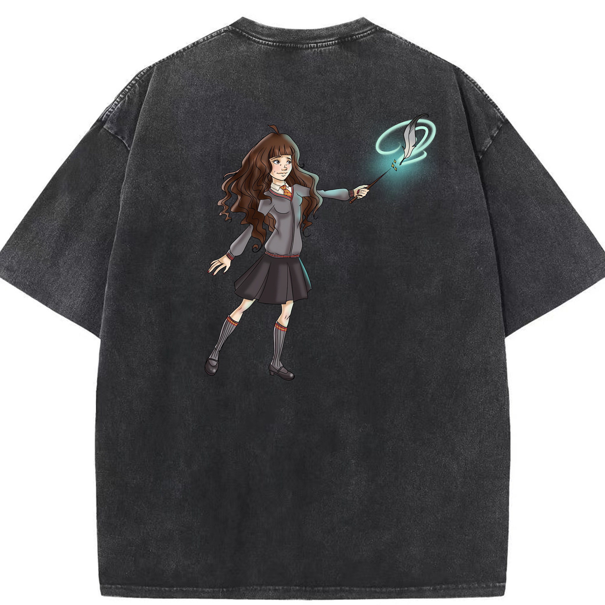 （画像用） Harry Potter ハリー・ポッターシリーズ 綿100% ヴィンテージ風 半袖Tシャツ（背面プリント）