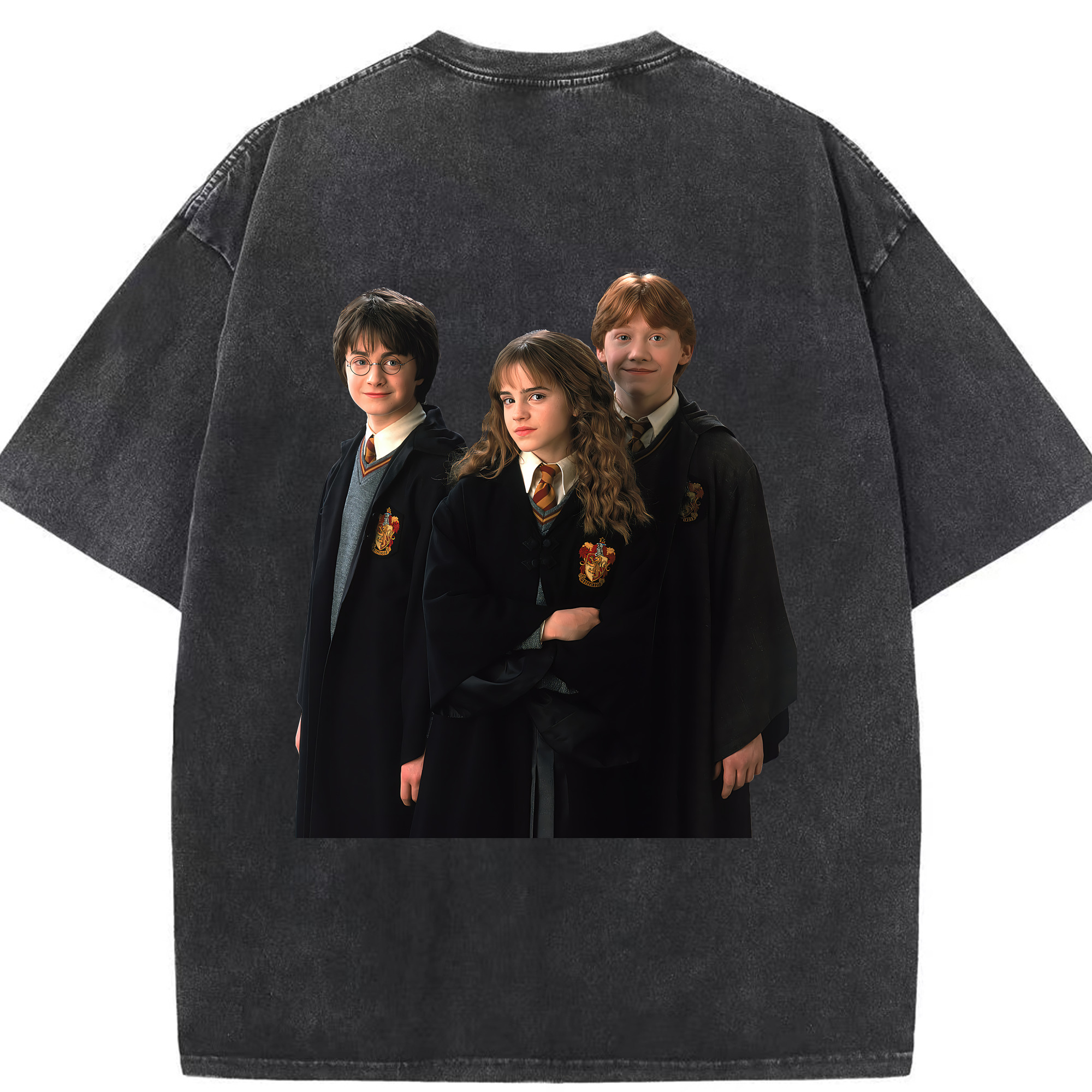（画像用） Harry Potter ハリー・ポッターシリーズ 綿100% ヴィンテージ風 半袖Tシャツ（背面プリント）