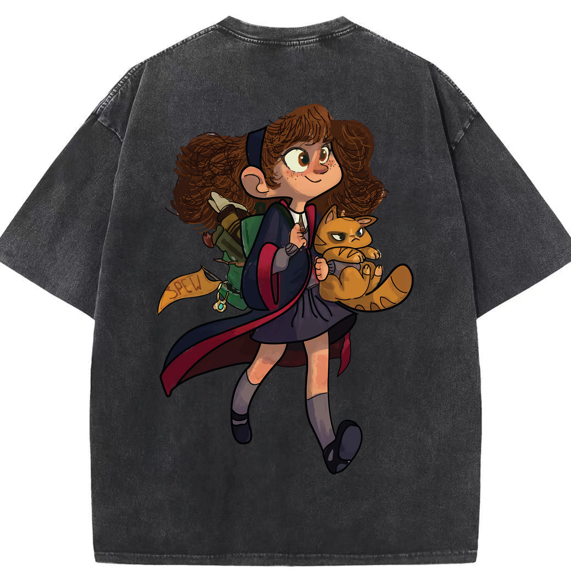 （画像用） Harry Potter ハリー・ポッターシリーズ 綿100% ヴィンテージ風 半袖Tシャツ（背面プリント）