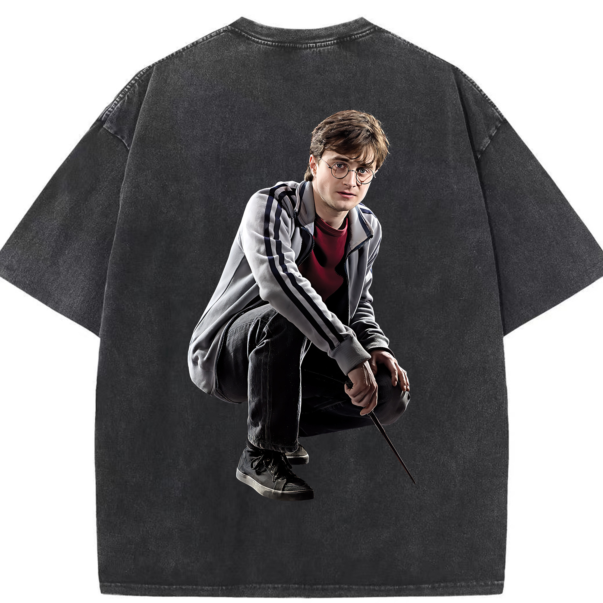 （画像用） Harry Potter ハリー・ポッターシリーズ 綿100% ヴィンテージ風 半袖Tシャツ（背面プリント）