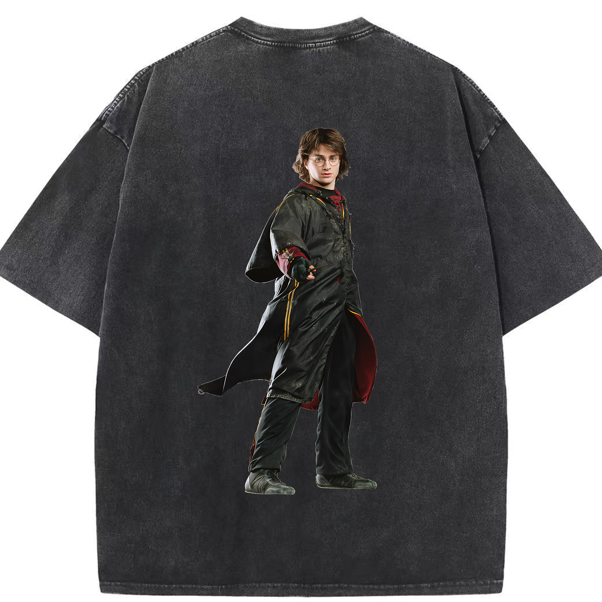 （画像用） Harry Potter ハリー・ポッターシリーズ 綿100% ヴィンテージ風 半袖Tシャツ（背面プリント）