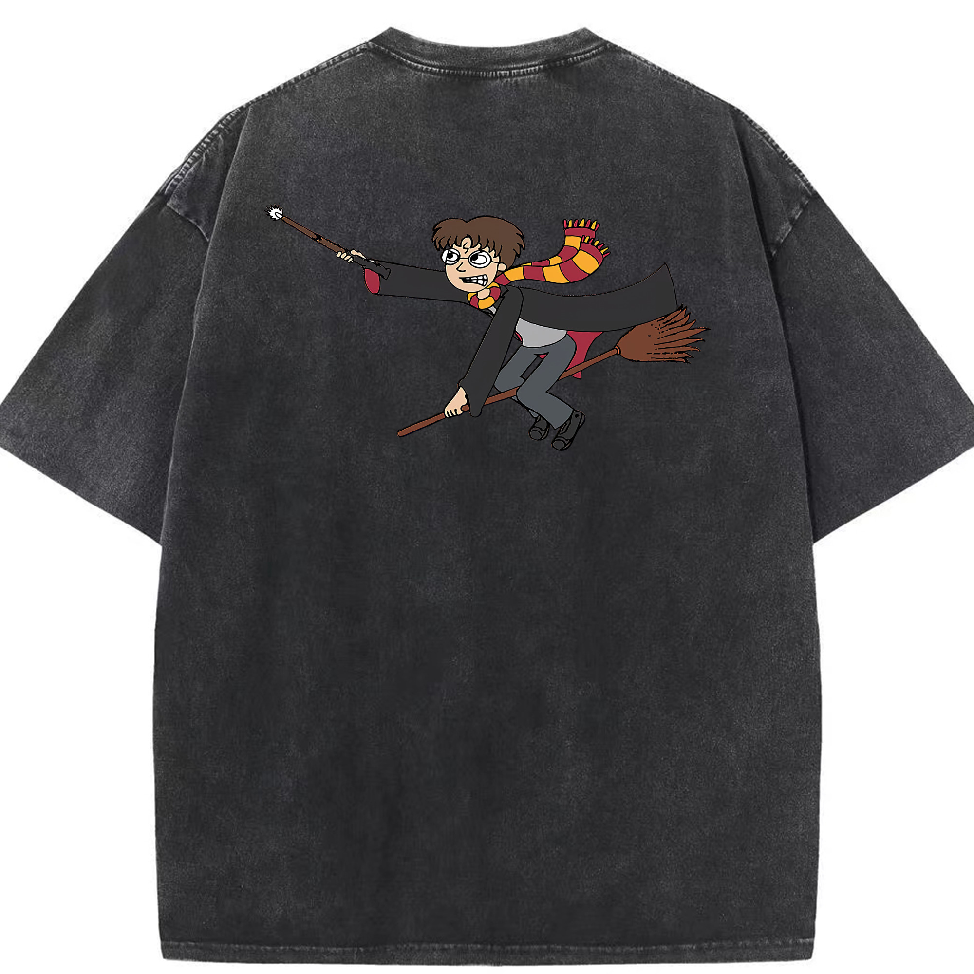 （画像用） Harry Potter ハリー・ポッターシリーズ 綿100% ヴィンテージ風 半袖Tシャツ（背面プリント）