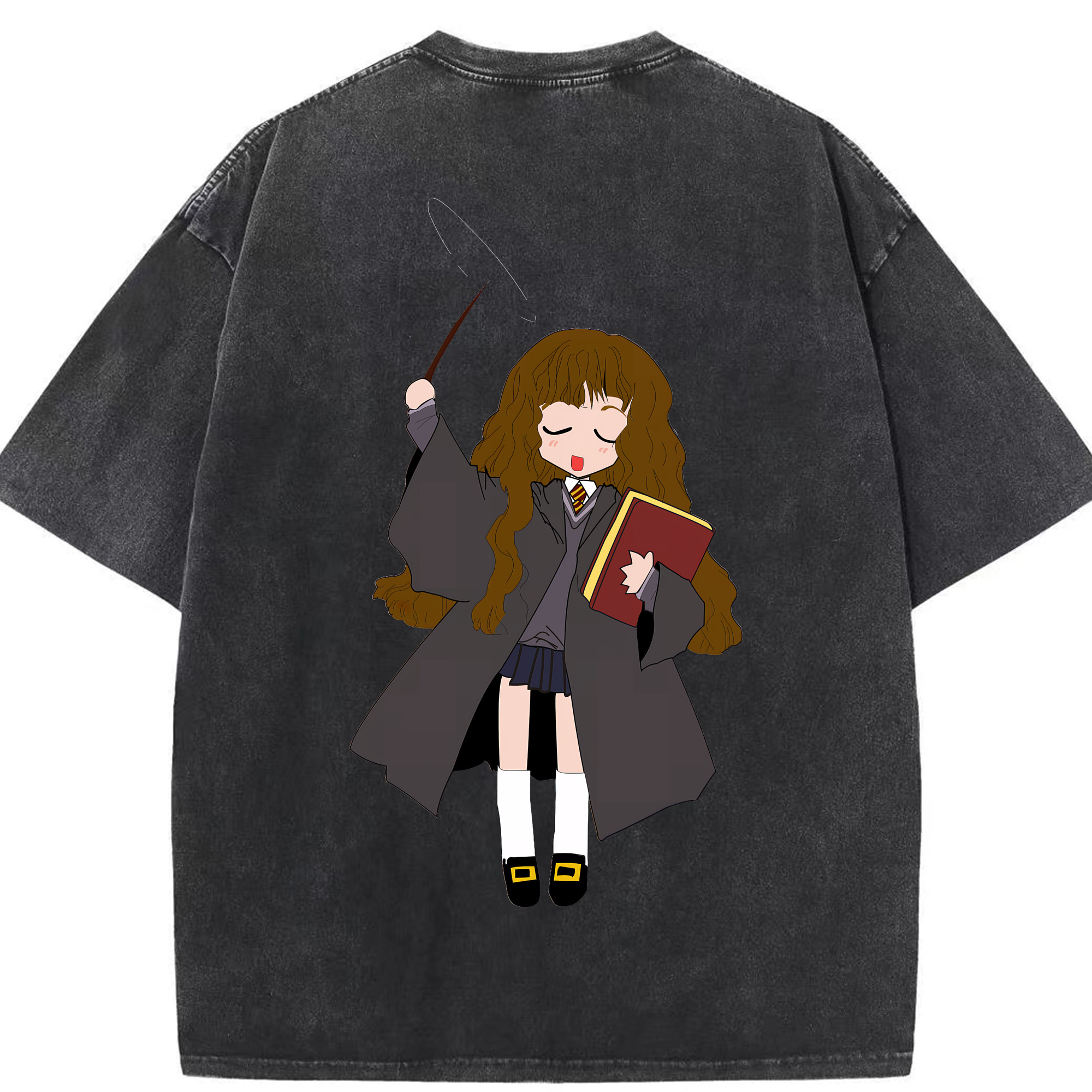 （画像用） Harry Potter ハリー・ポッターシリーズ 綿100% ヴィンテージ風 半袖Tシャツ（背面プリント）