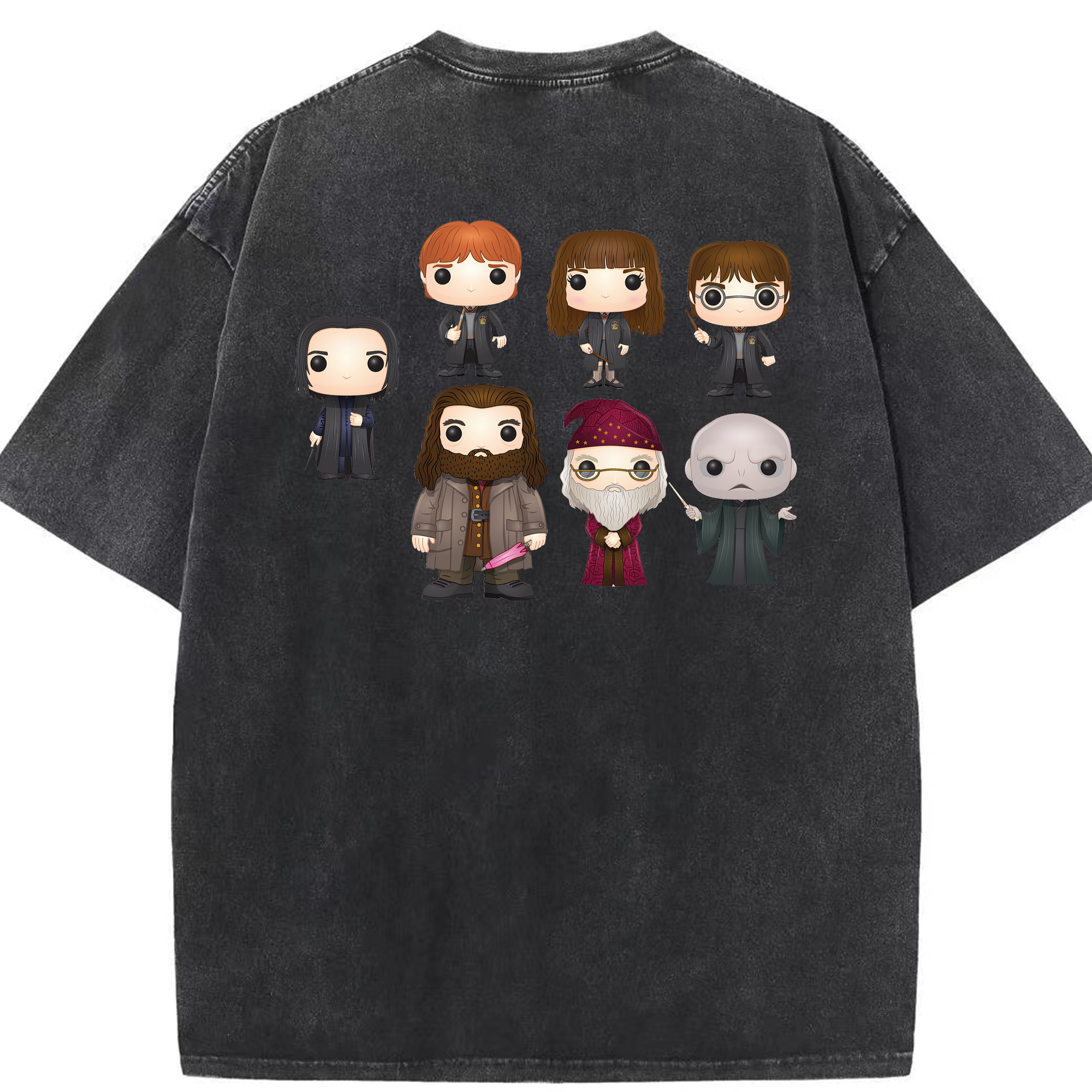 （画像用） Harry Potter ハリー・ポッターシリーズ 綿100% ヴィンテージ風 半袖Tシャツ（背面プリント）