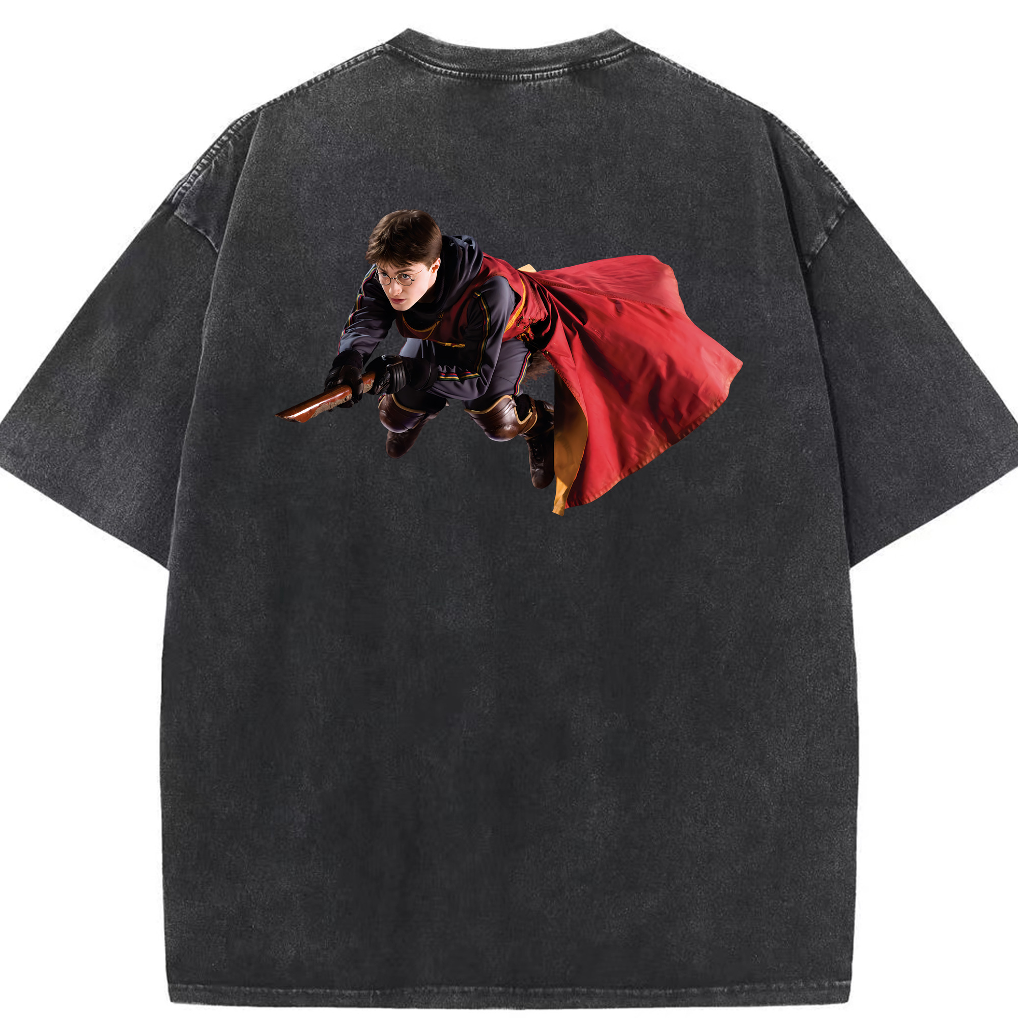 （画像用） Harry Potter ハリー・ポッターシリーズ 綿100% ヴィンテージ風 半袖Tシャツ（背面プリント）