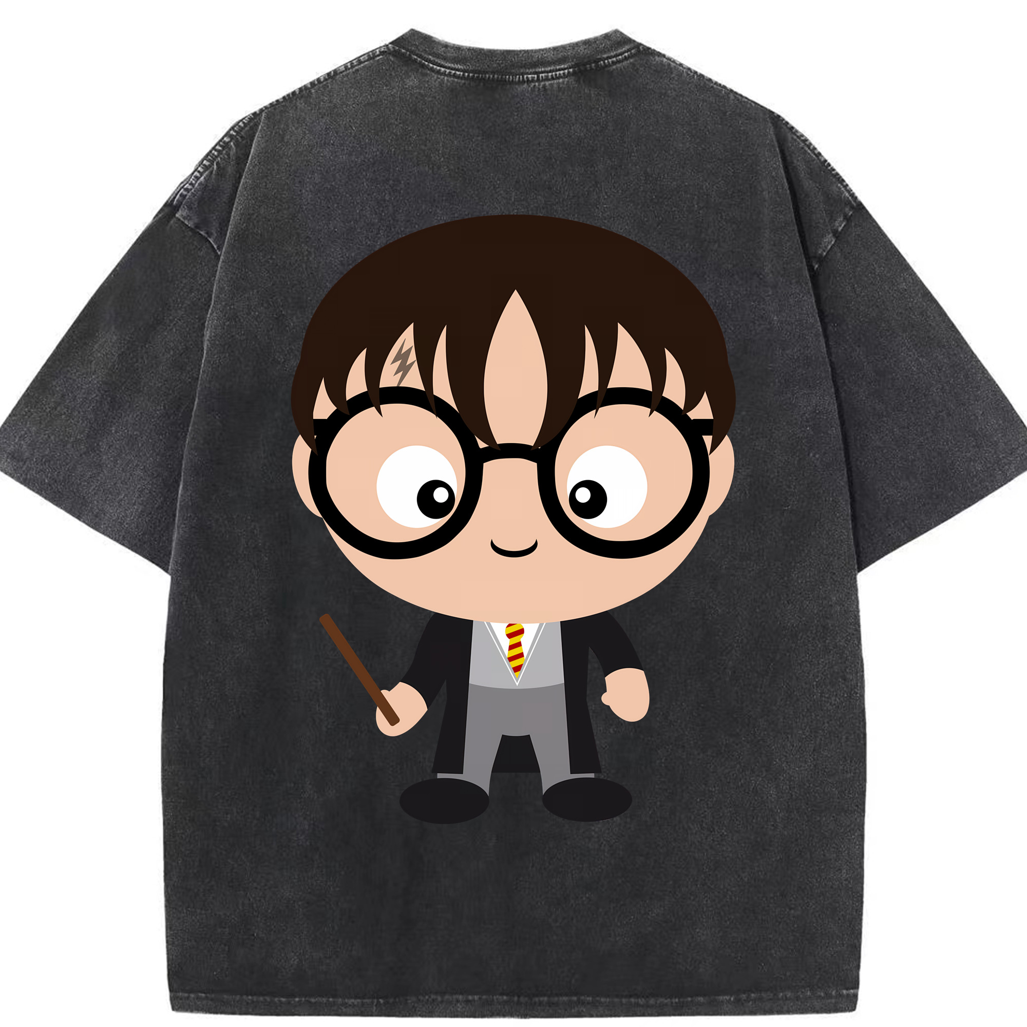 （画像用） Harry Potter ハリー・ポッターシリーズ 綿100% ヴィンテージ風 半袖Tシャツ（背面プリント）