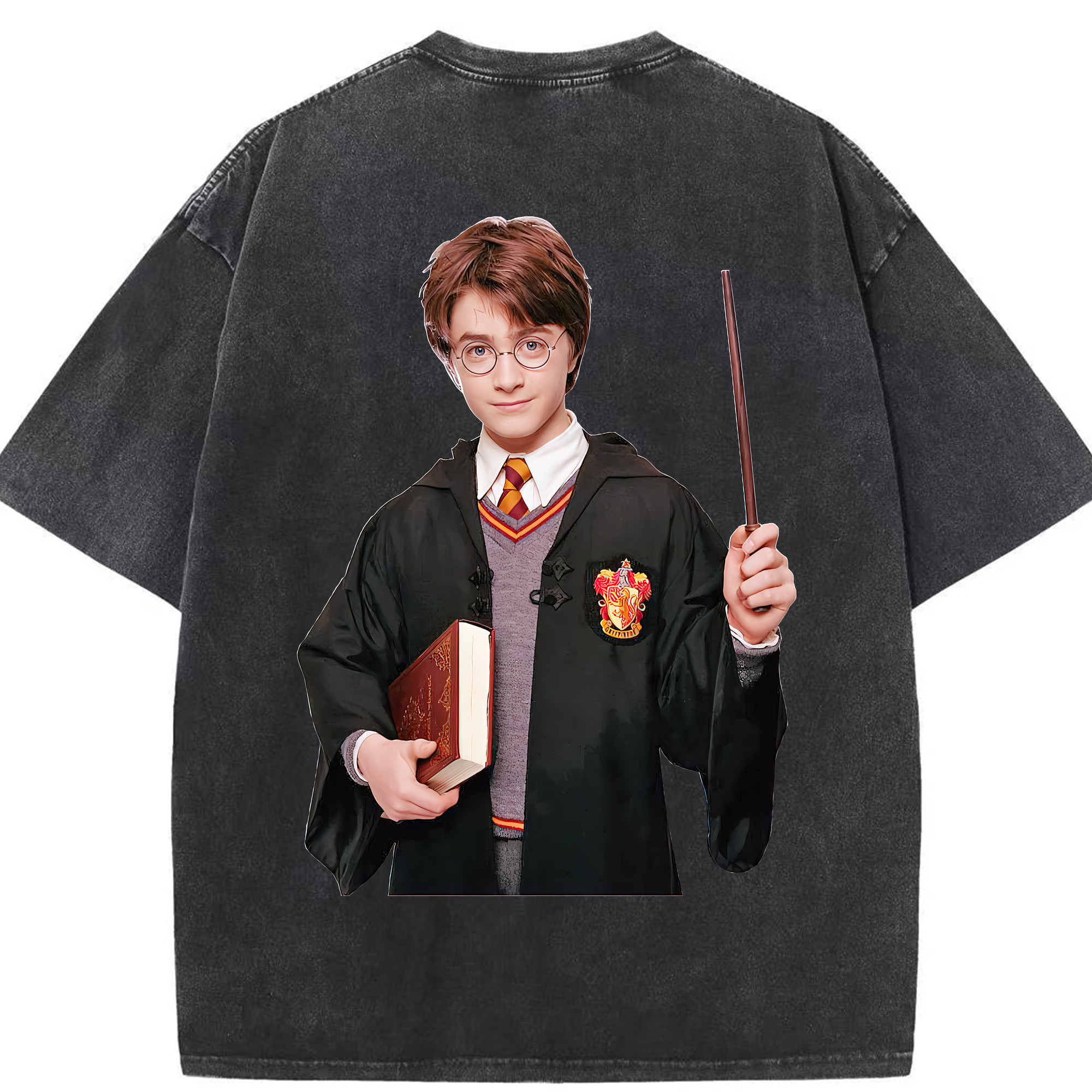 （画像用） Harry Potter ハリー・ポッターシリーズ 綿100% ヴィンテージ風 半袖Tシャツ（背面プリント）