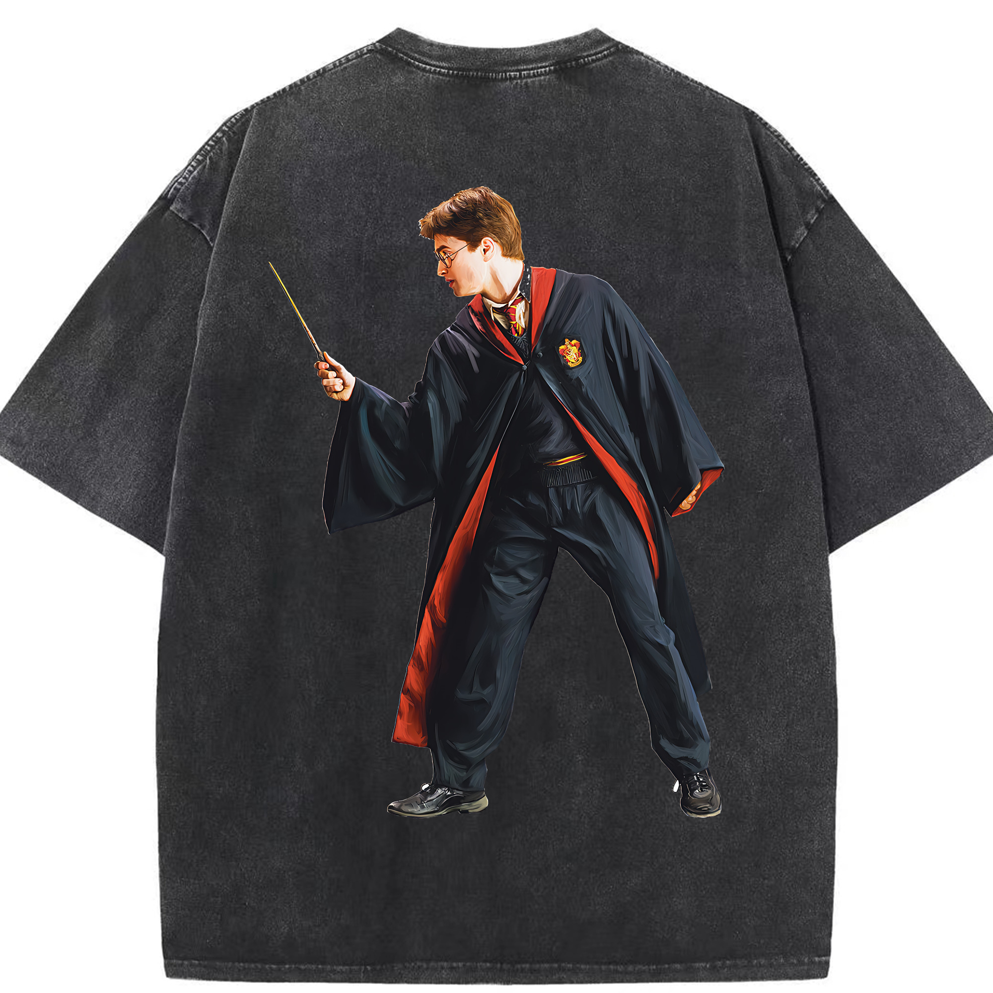 （画像用） Harry Potter ハリー・ポッターシリーズ 綿100% ヴィンテージ風 半袖Tシャツ（背面プリント）