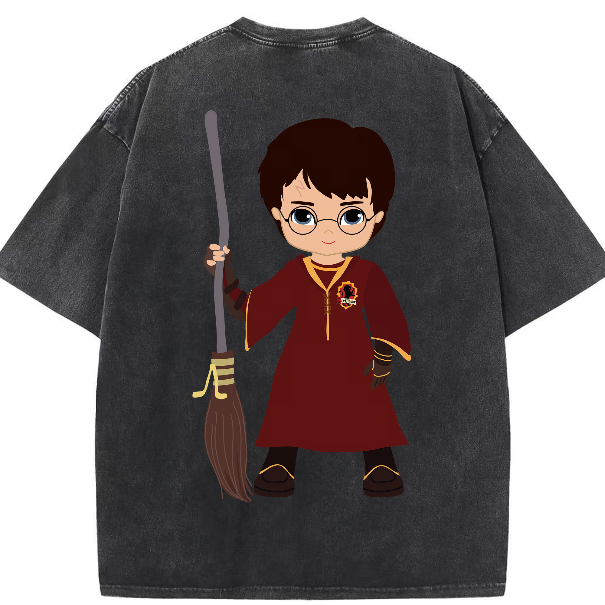 （画像用） Harry Potter ハリー・ポッターシリーズ 綿100% ヴィンテージ風 半袖Tシャツ（背面プリント）