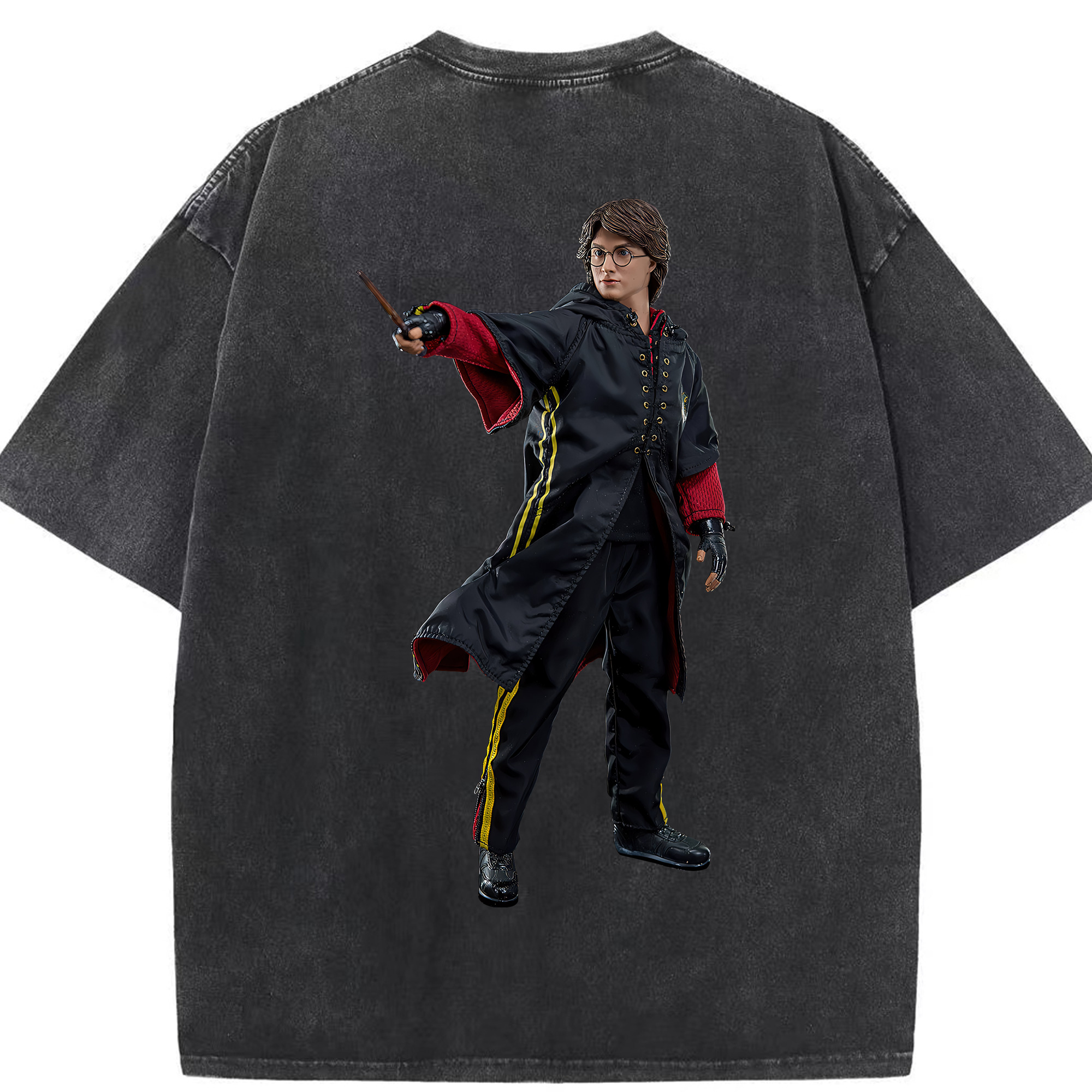 （画像用） Harry Potter ハリー・ポッターシリーズ 綿100% ヴィンテージ風 半袖Tシャツ（背面プリント）
