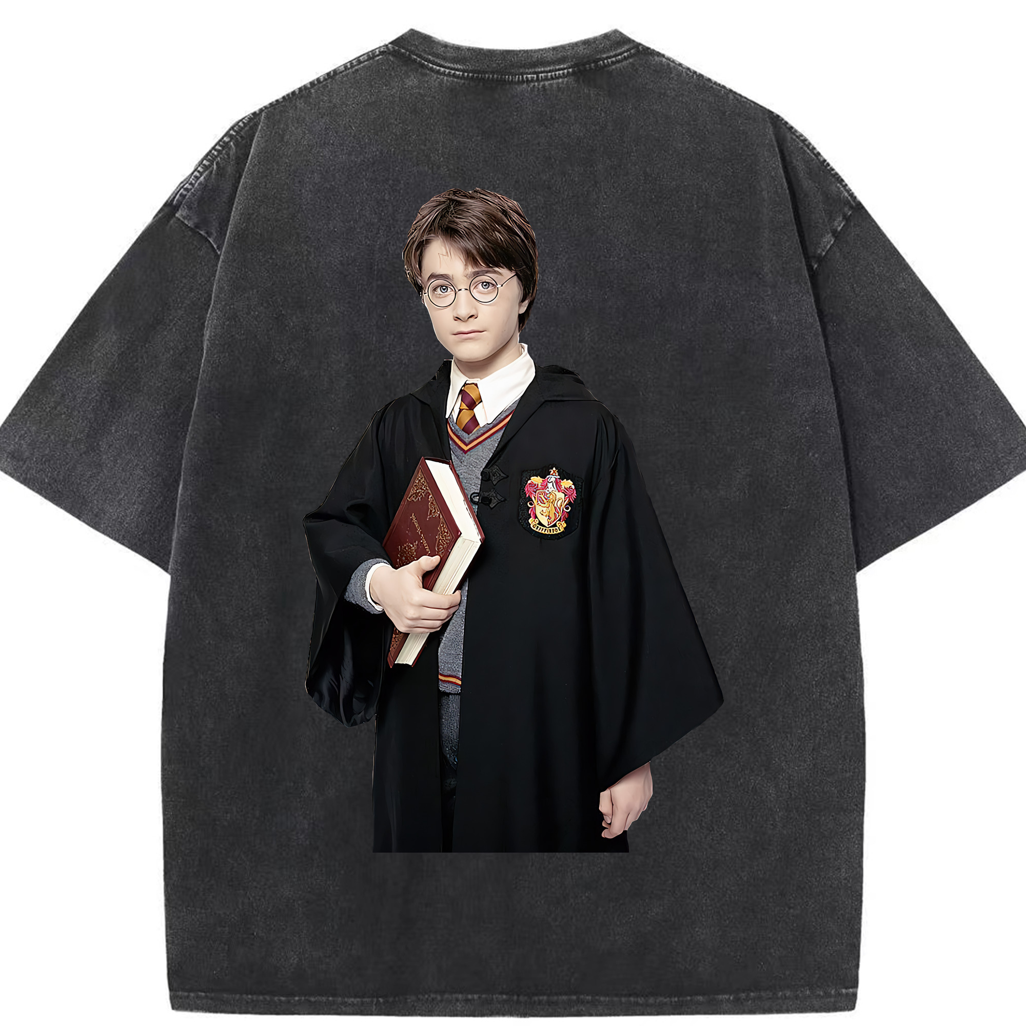 （画像用） Harry Potter ハリー・ポッターシリーズ 綿100% ヴィンテージ風 半袖Tシャツ（背面プリント）
