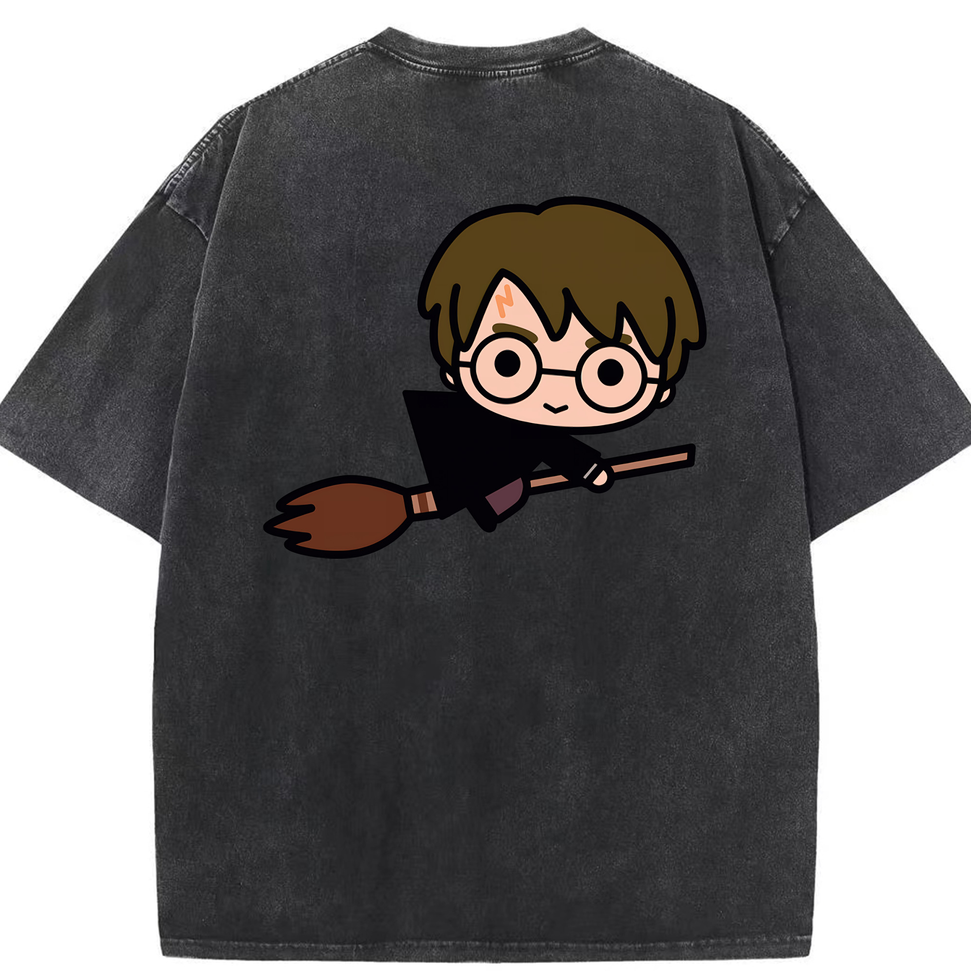 （画像用） Harry Potter ハリー・ポッターシリーズ 綿100% ヴィンテージ風 半袖Tシャツ（背面プリント）
