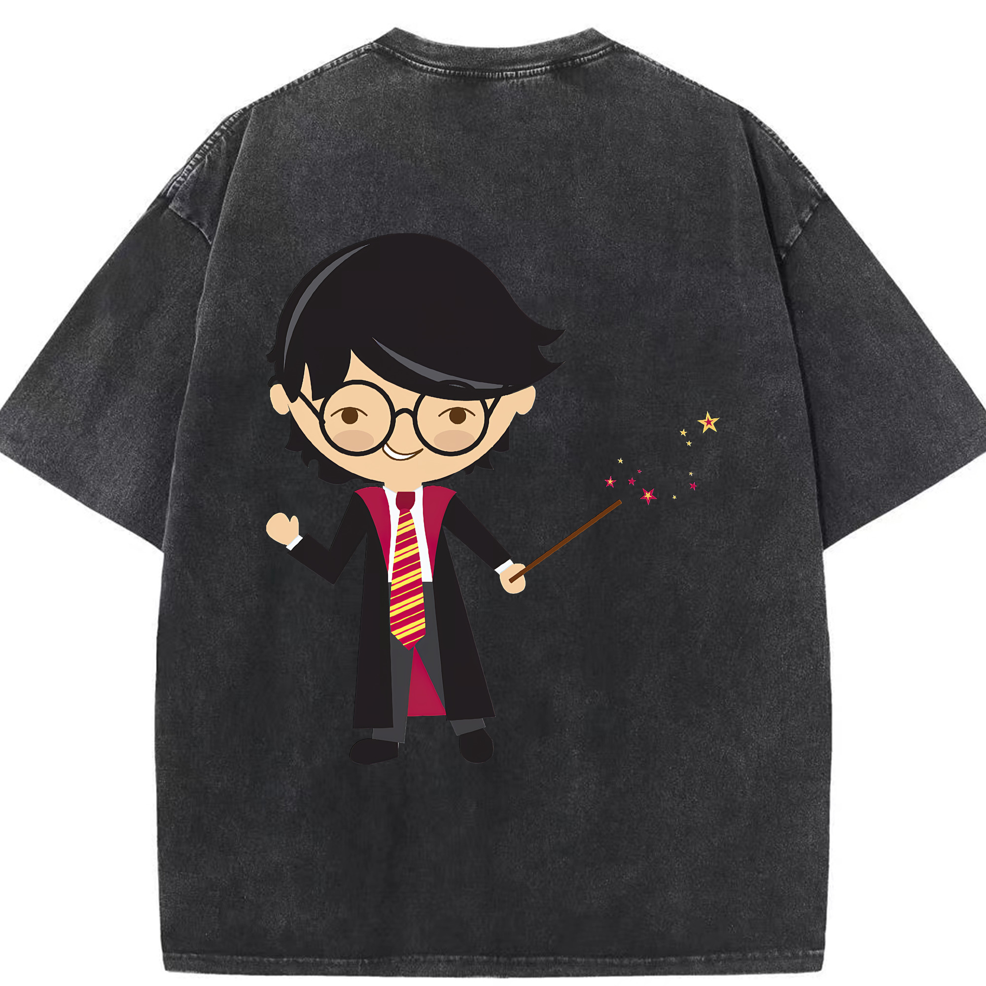 （画像用） Harry Potter ハリー・ポッターシリーズ 綿100% ヴィンテージ風 半袖Tシャツ（背面プリント）