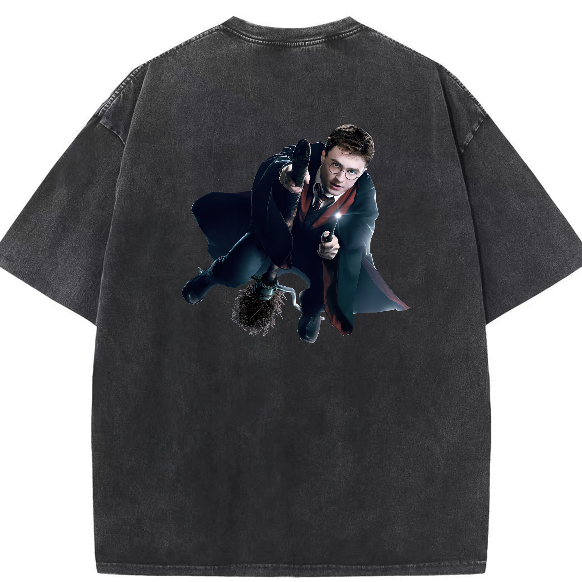 （画像用） Harry Potter ハリー・ポッターシリーズ 綿100% ヴィンテージ風 半袖Tシャツ（背面プリント）