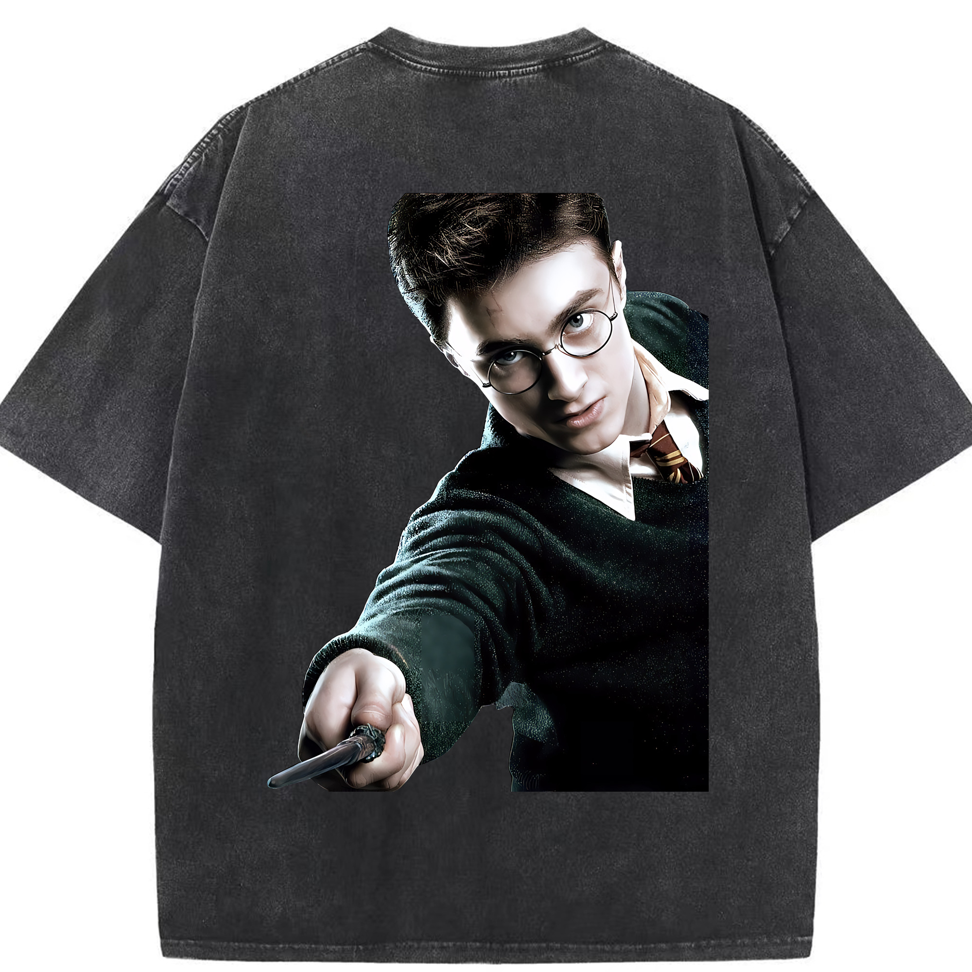 （画像用） Harry Potter ハリー・ポッターシリーズ 綿100% ヴィンテージ風 半袖Tシャツ（背面プリント）