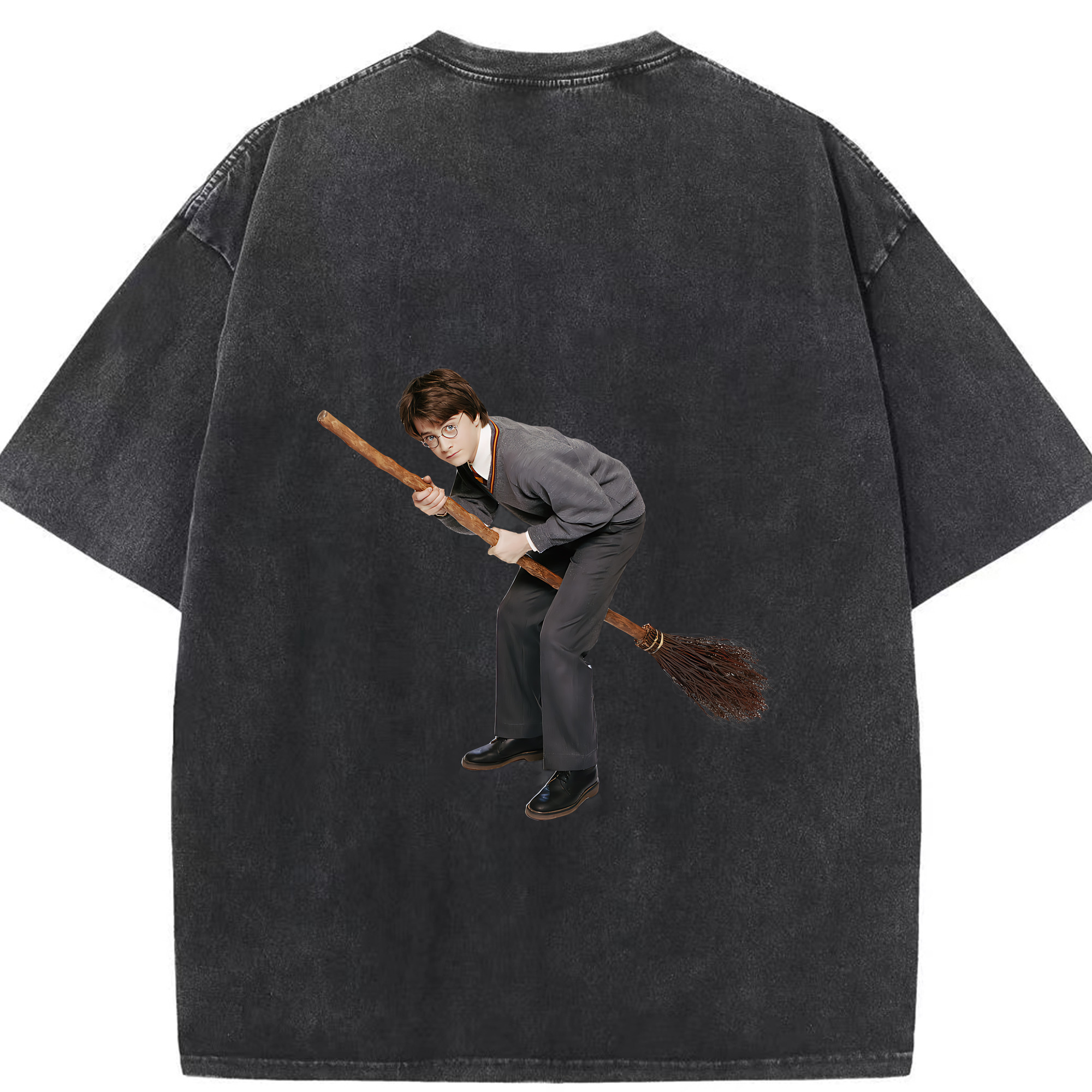 （画像用） Harry Potter ハリー・ポッターシリーズ 綿100% ヴィンテージ風 半袖Tシャツ（背面プリント）
