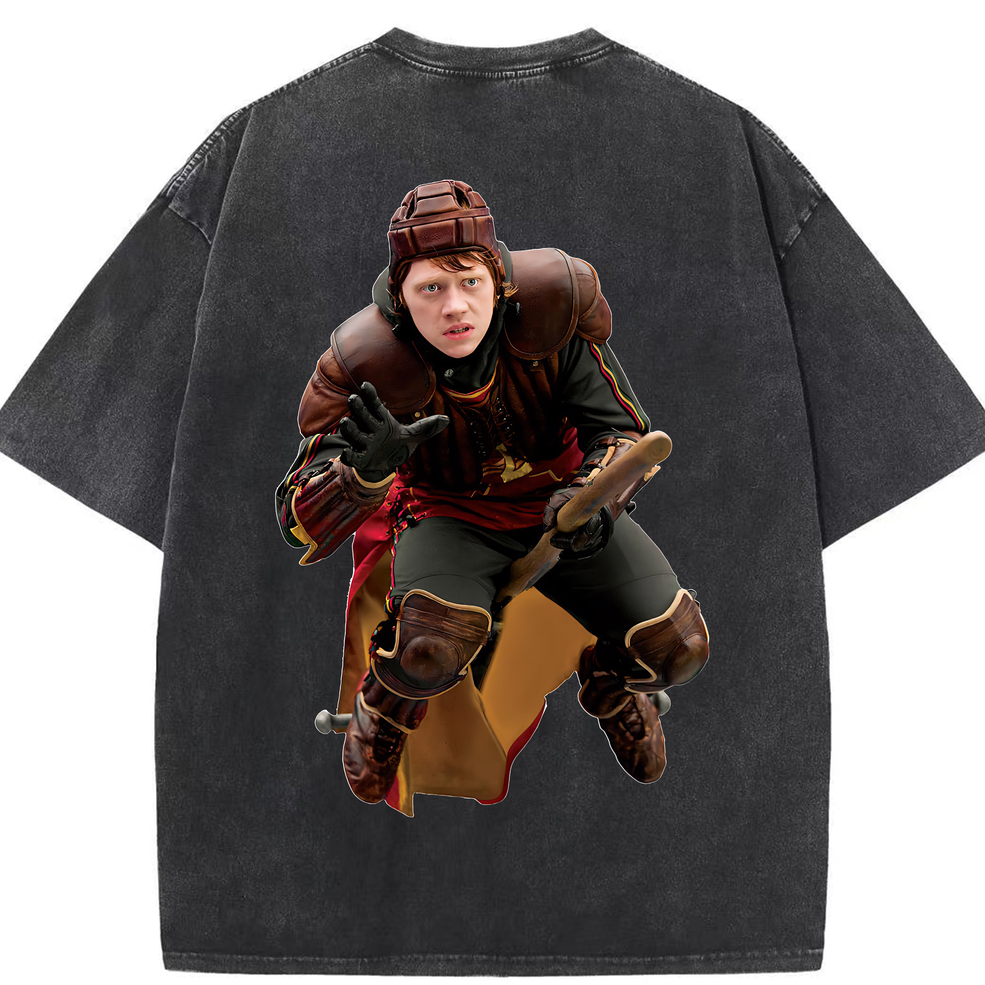 （画像用） Harry Potter ハリー・ポッターシリーズ 綿100% ヴィンテージ風 半袖Tシャツ（背面プリント）