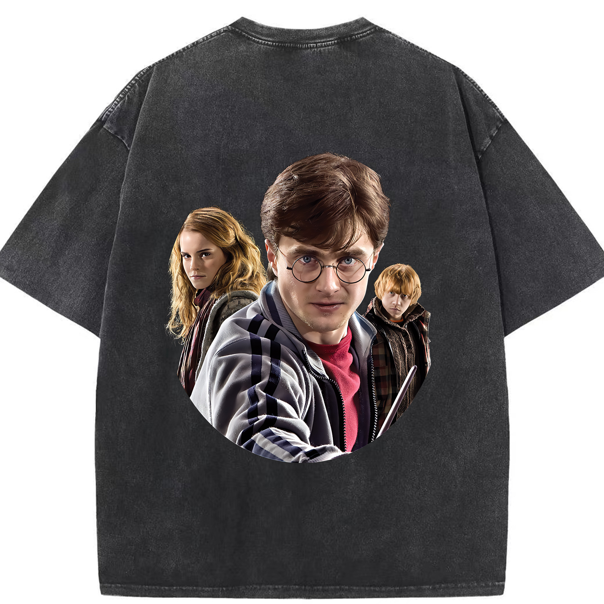 （画像用） Harry Potter ハリー・ポッターシリーズ 綿100% ヴィンテージ風 半袖Tシャツ（背面プリント）
