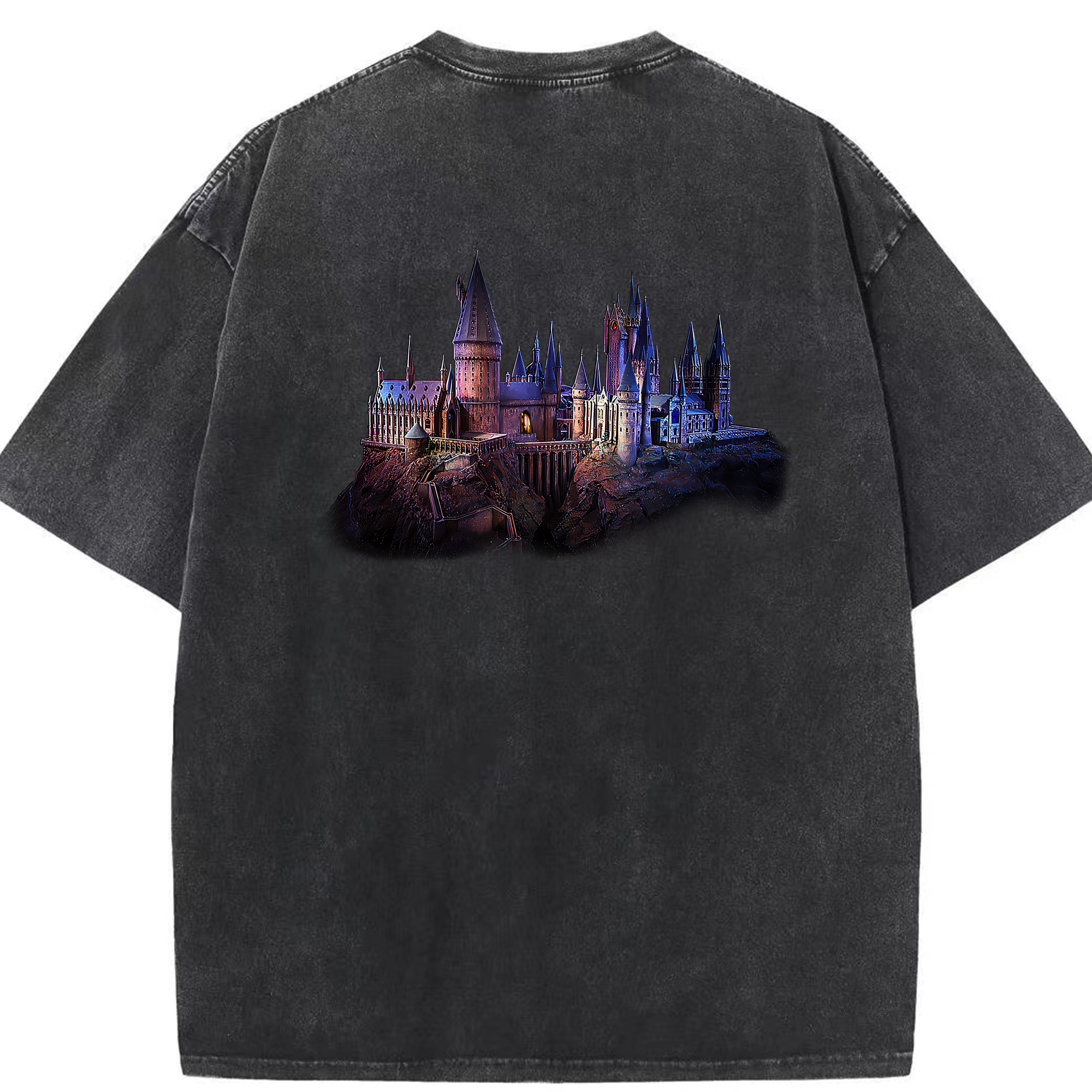 （画像用） Harry Potter ハリー・ポッターシリーズ 綿100% ヴィンテージ風 半袖Tシャツ（背面プリント）