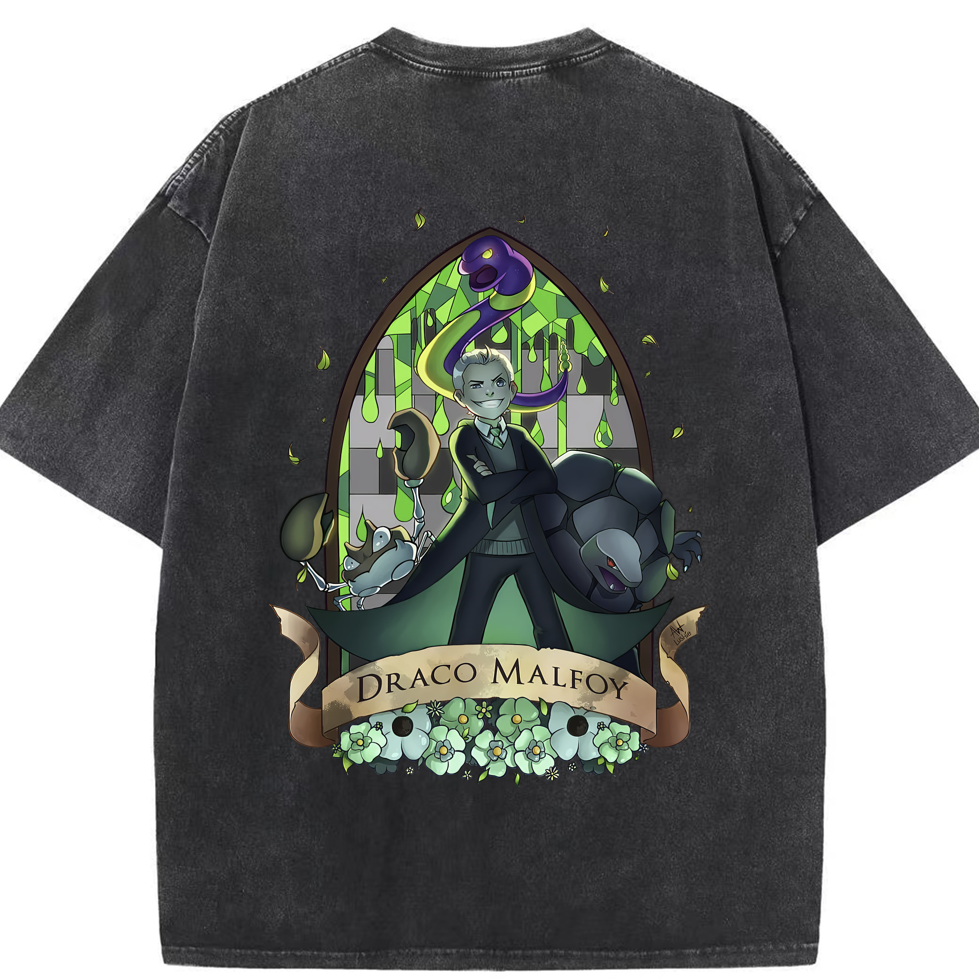 （画像用） Harry Potter ハリー・ポッターシリーズ 綿100% ヴィンテージ風 半袖Tシャツ（背面プリント）