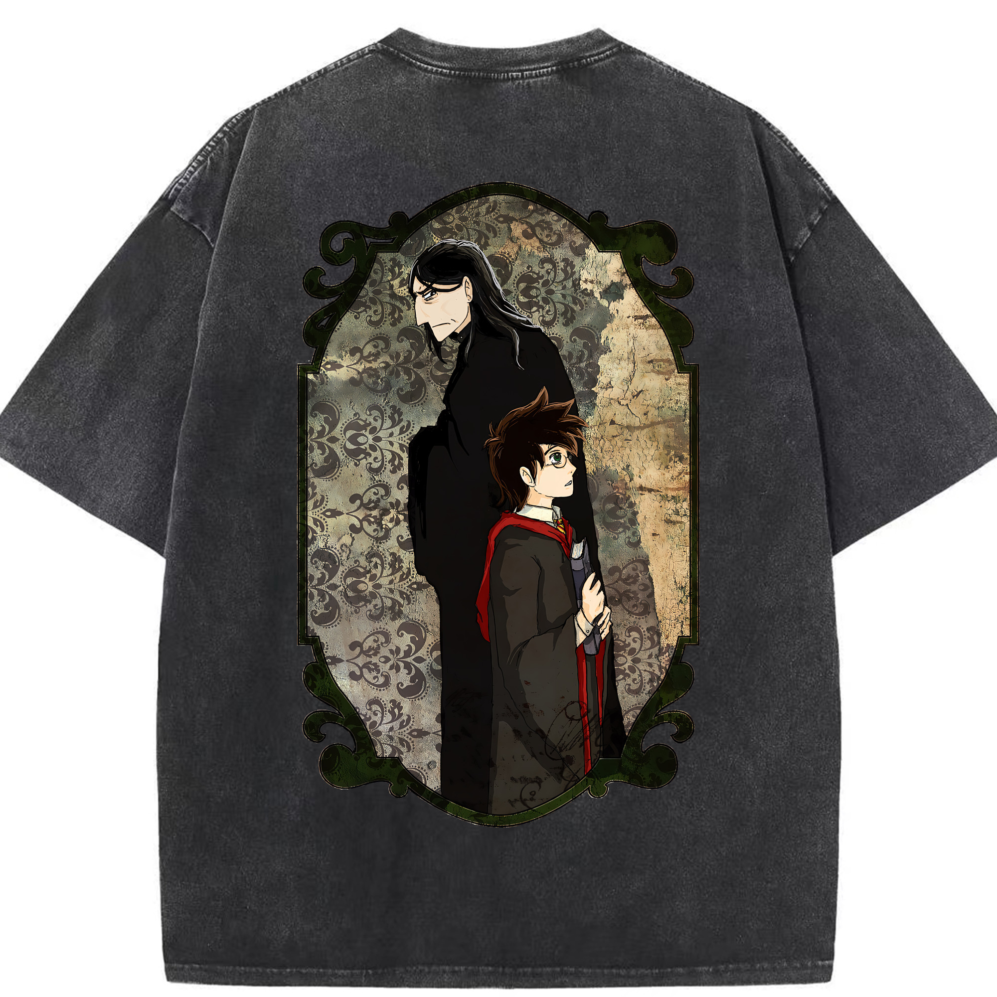 （画像用） Harry Potter ハリー・ポッターシリーズ 綿100% ヴィンテージ風 半袖Tシャツ（背面プリント）
