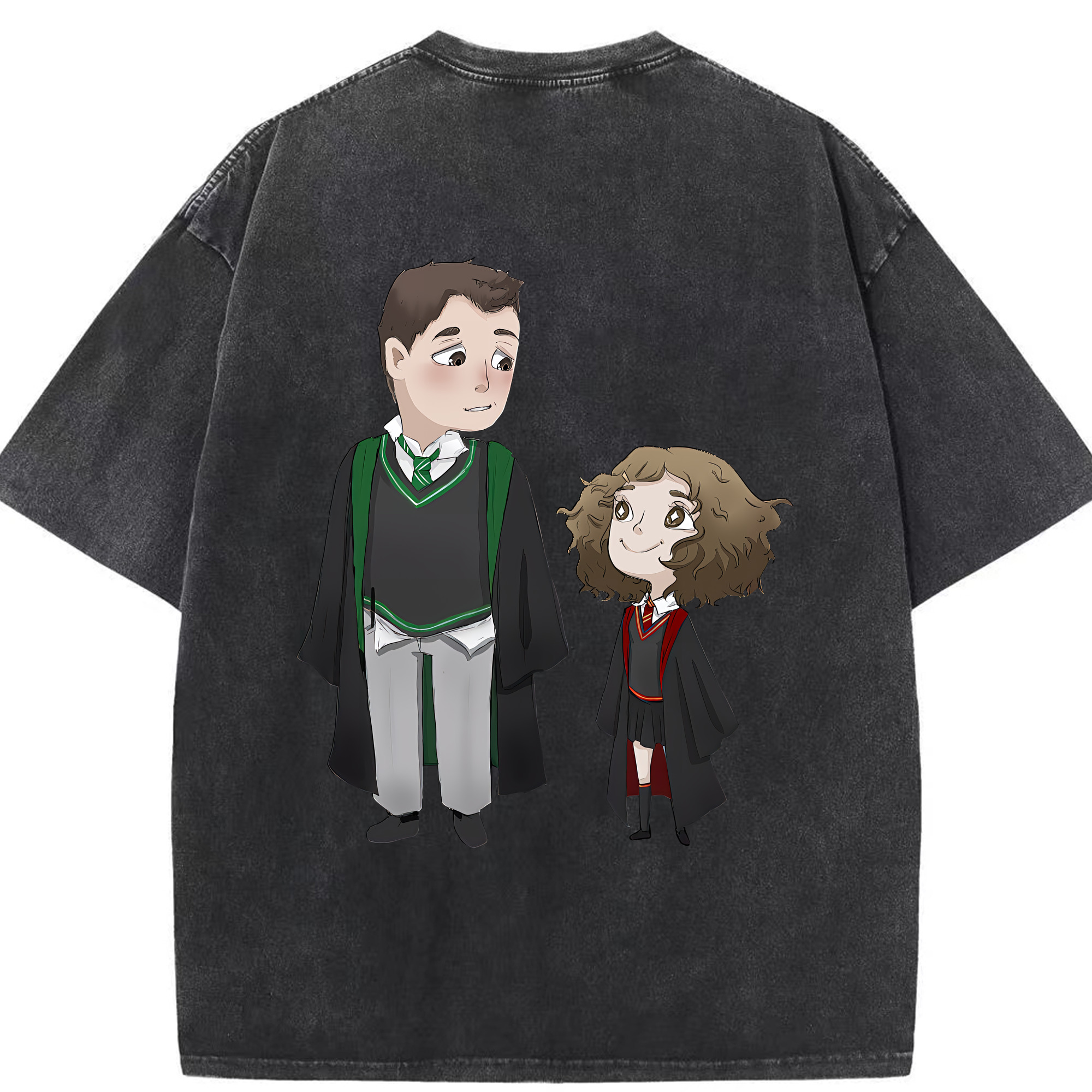 （画像用） Harry Potter ハリー・ポッターシリーズ 綿100% ヴィンテージ風 半袖Tシャツ（背面プリント）