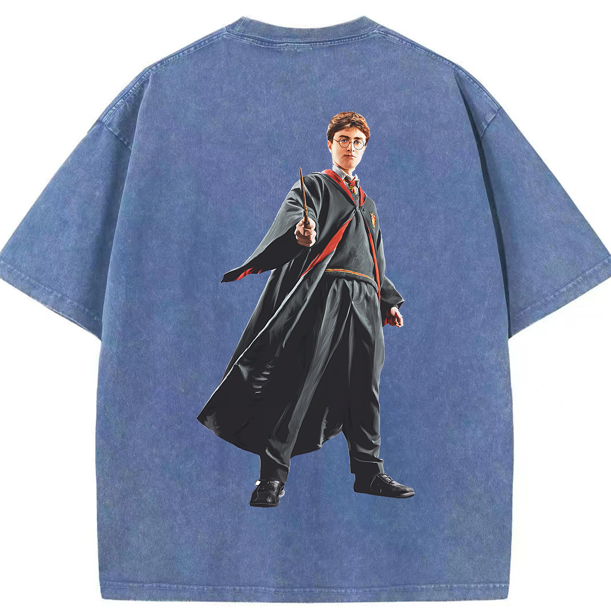 （画像用） Harry Potter ハリー・ポッターシリーズ 綿100% ヴィンテージ風 半袖Tシャツ（背面プリント）
