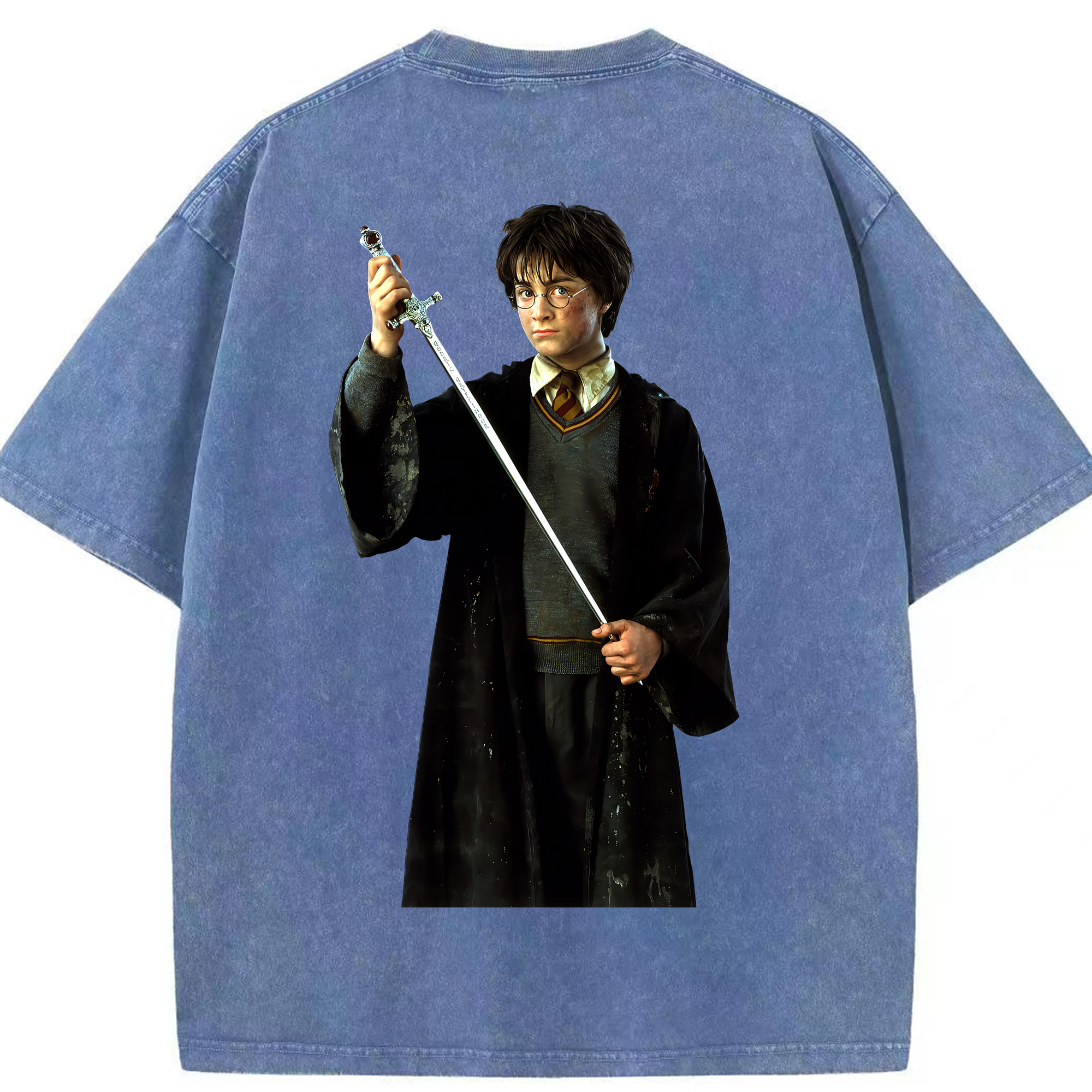 （画像用） Harry Potter ハリー・ポッターシリーズ 綿100% ヴィンテージ風 半袖Tシャツ（背面プリント）