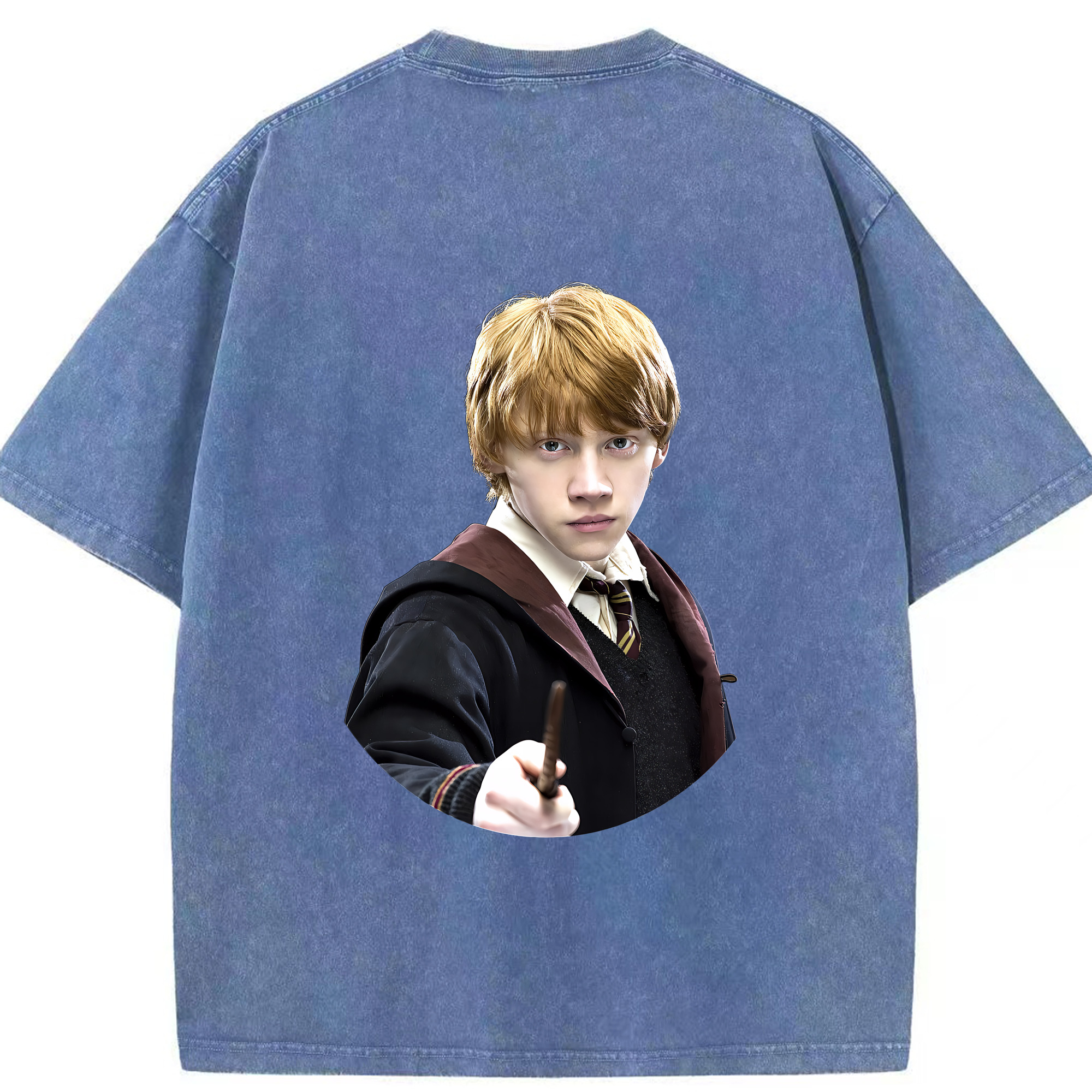 （画像用） Harry Potter ハリー・ポッターシリーズ 綿100% ヴィンテージ風 半袖Tシャツ（背面プリント）