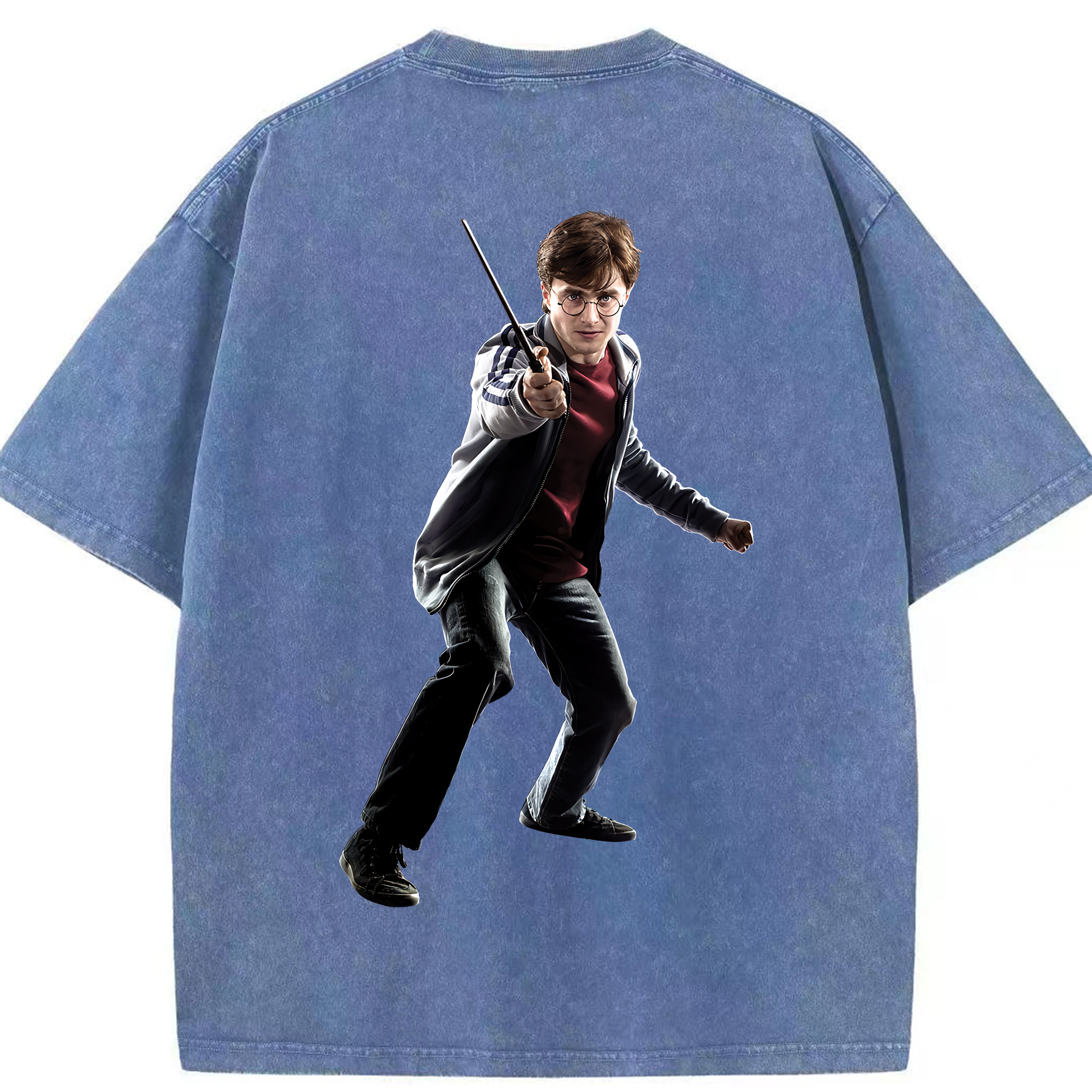 （画像用） Harry Potter ハリー・ポッターシリーズ 綿100% ヴィンテージ風 半袖Tシャツ（背面プリント）