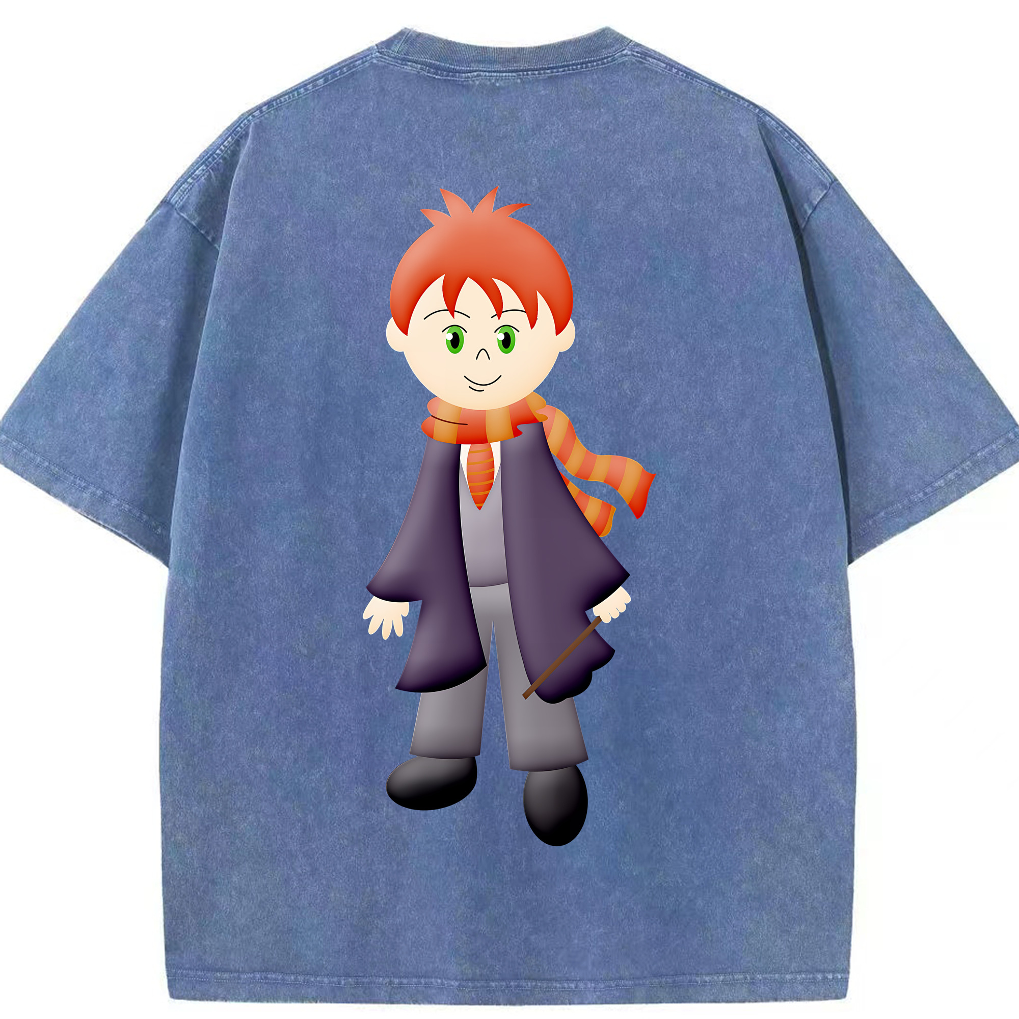 （画像用） Harry Potter ハリー・ポッターシリーズ 綿100% ヴィンテージ風 半袖Tシャツ（背面プリント）