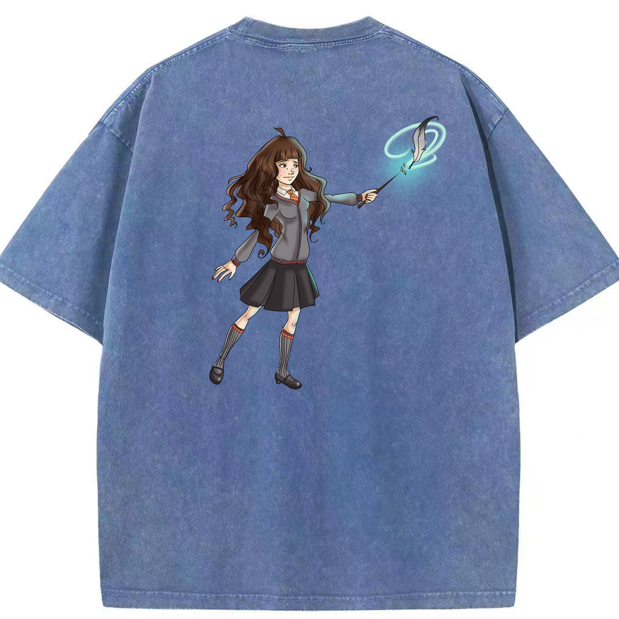 （画像用） Harry Potter ハリー・ポッターシリーズ 綿100% ヴィンテージ風 半袖Tシャツ（背面プリント）