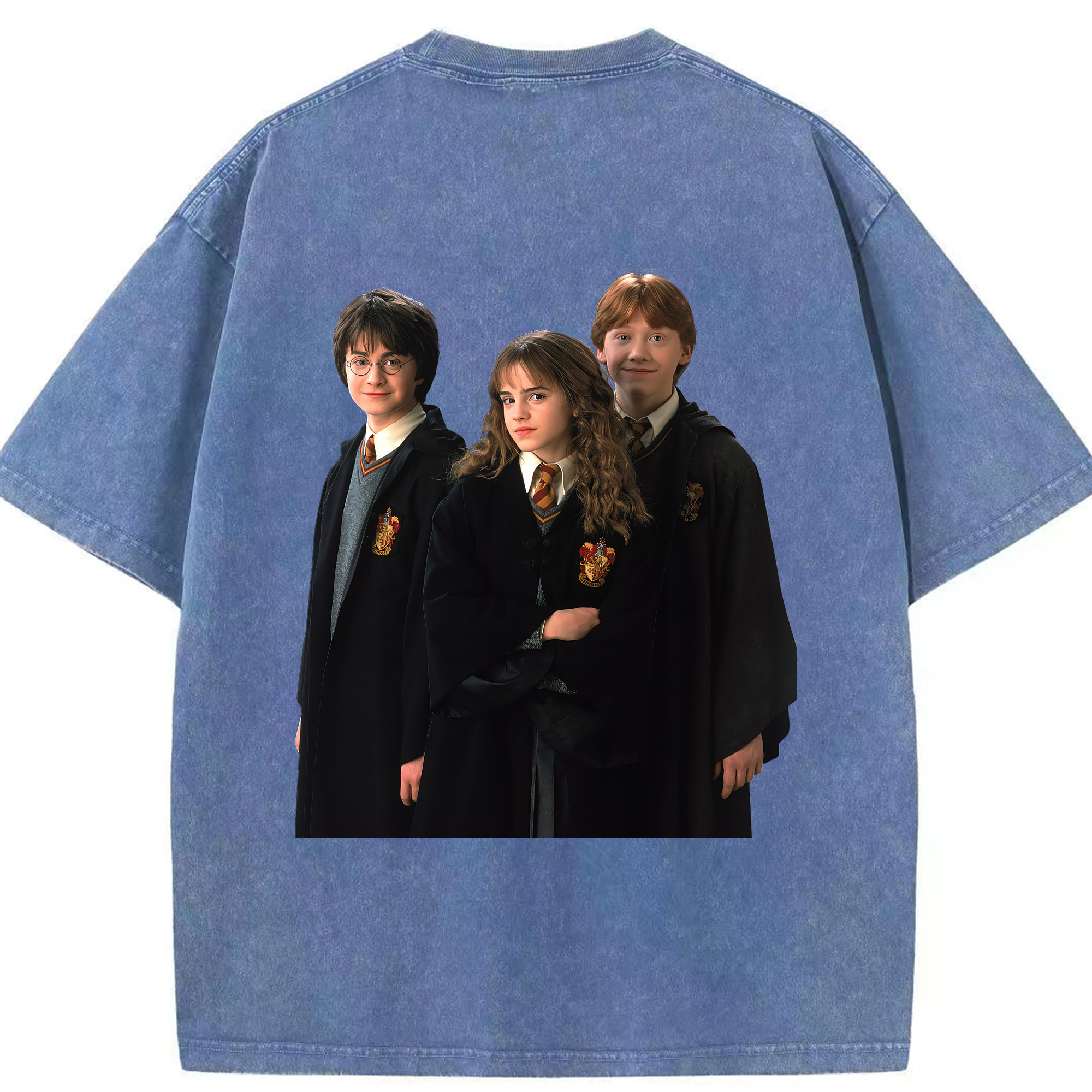 （画像用） Harry Potter ハリー・ポッターシリーズ 綿100% ヴィンテージ風 半袖Tシャツ（背面プリント）