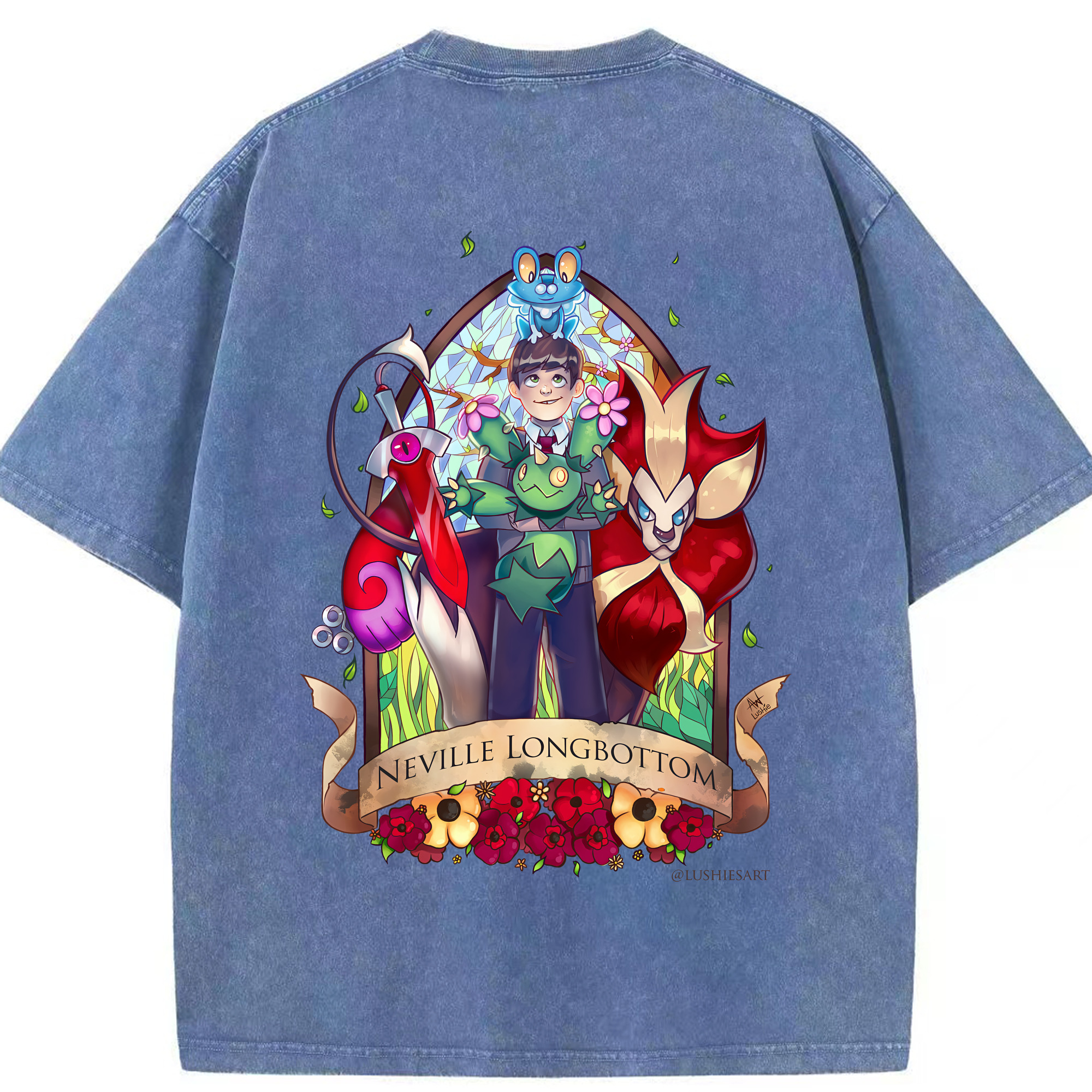 （画像用） Harry Potter ハリー・ポッターシリーズ 綿100% ヴィンテージ風 半袖Tシャツ（背面プリント）