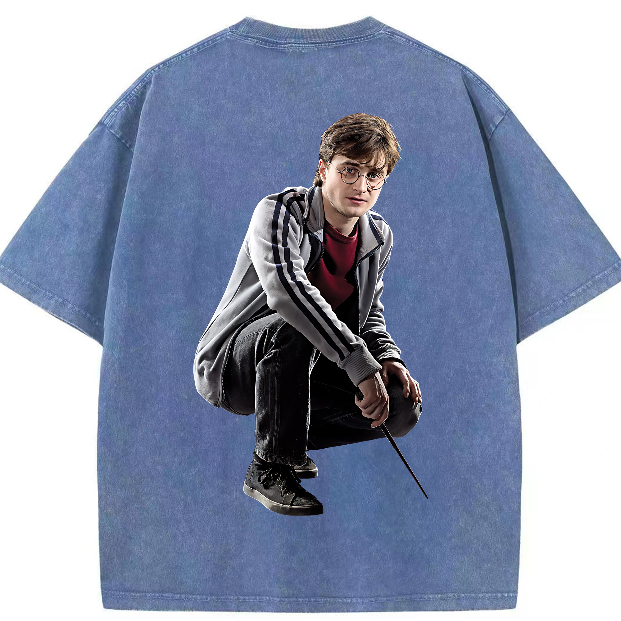 （画像用） Harry Potter ハリー・ポッターシリーズ 綿100% ヴィンテージ風 半袖Tシャツ（背面プリント）