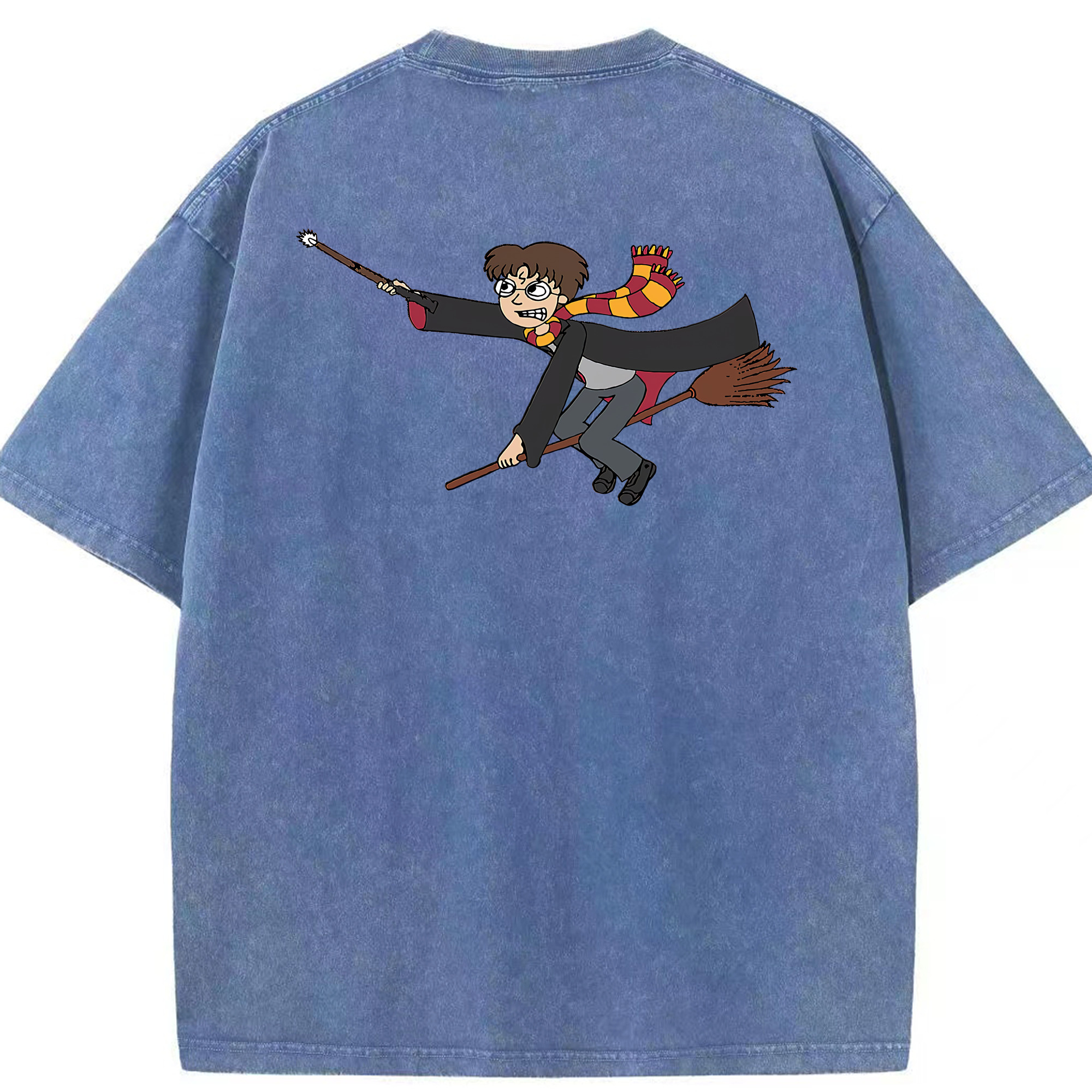 （画像用） Harry Potter ハリー・ポッターシリーズ 綿100% ヴィンテージ風 半袖Tシャツ（背面プリント）