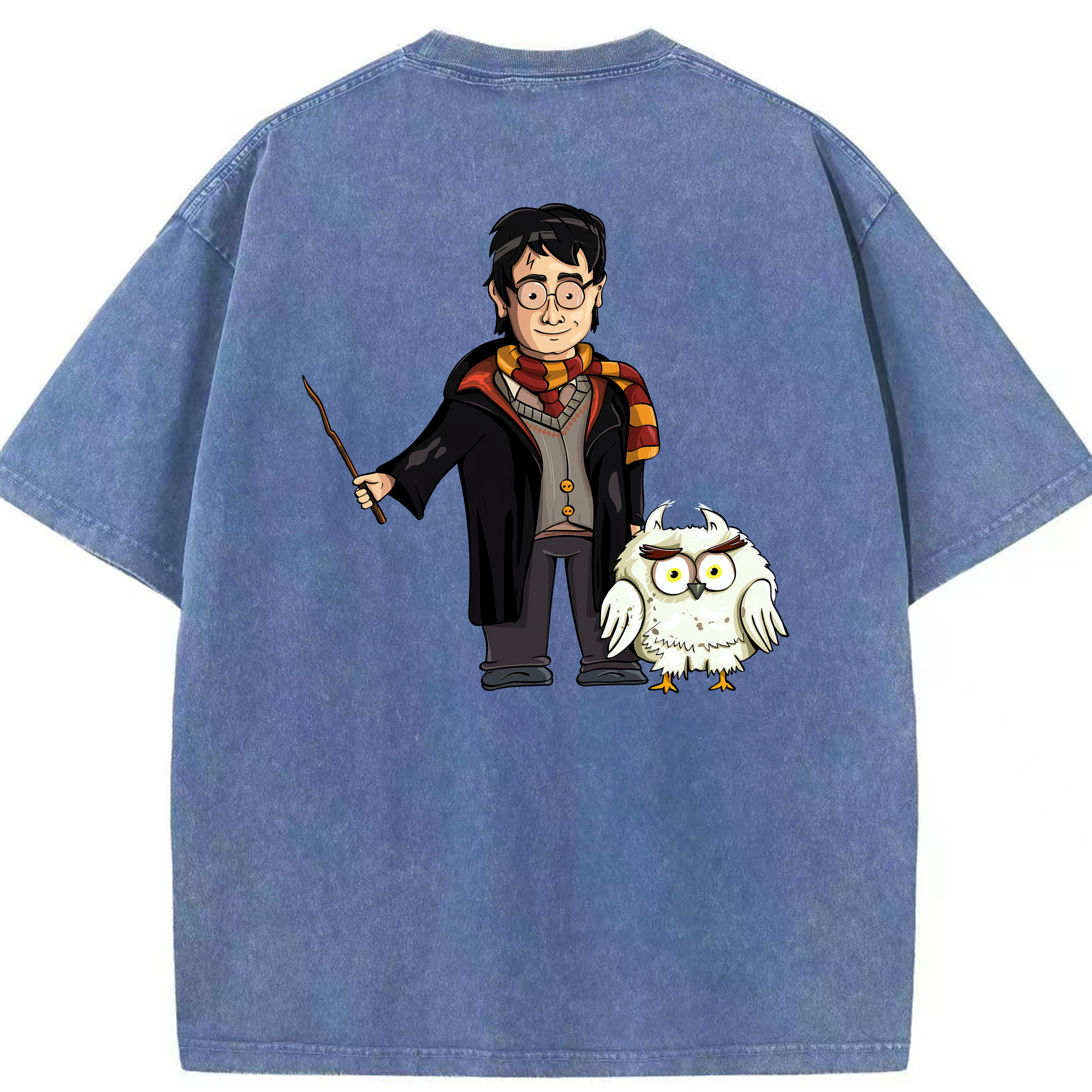 （画像用） Harry Potter ハリー・ポッターシリーズ 綿100% ヴィンテージ風 半袖Tシャツ（背面プリント）