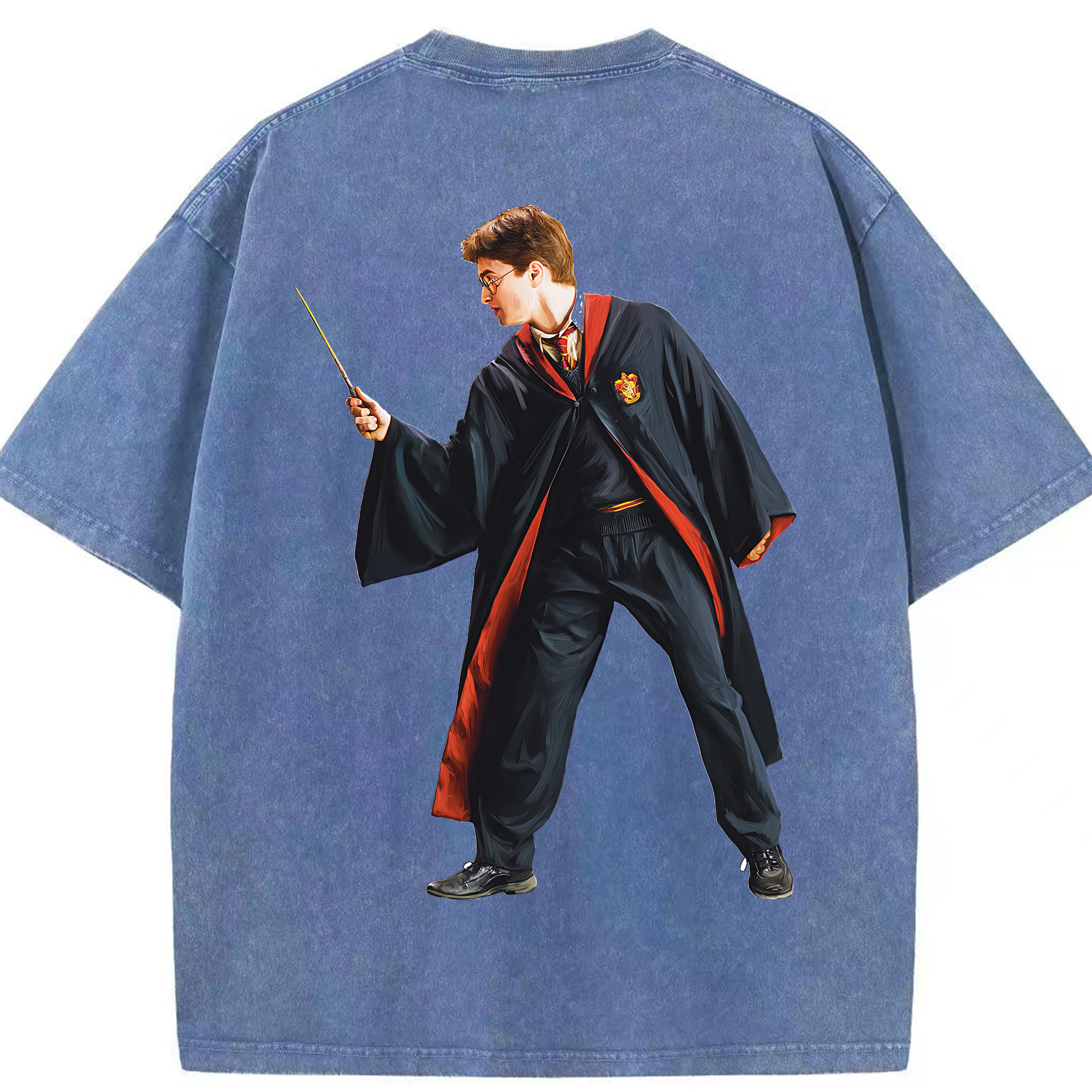 （画像用） Harry Potter ハリー・ポッターシリーズ 綿100% ヴィンテージ風 半袖Tシャツ（背面プリント）